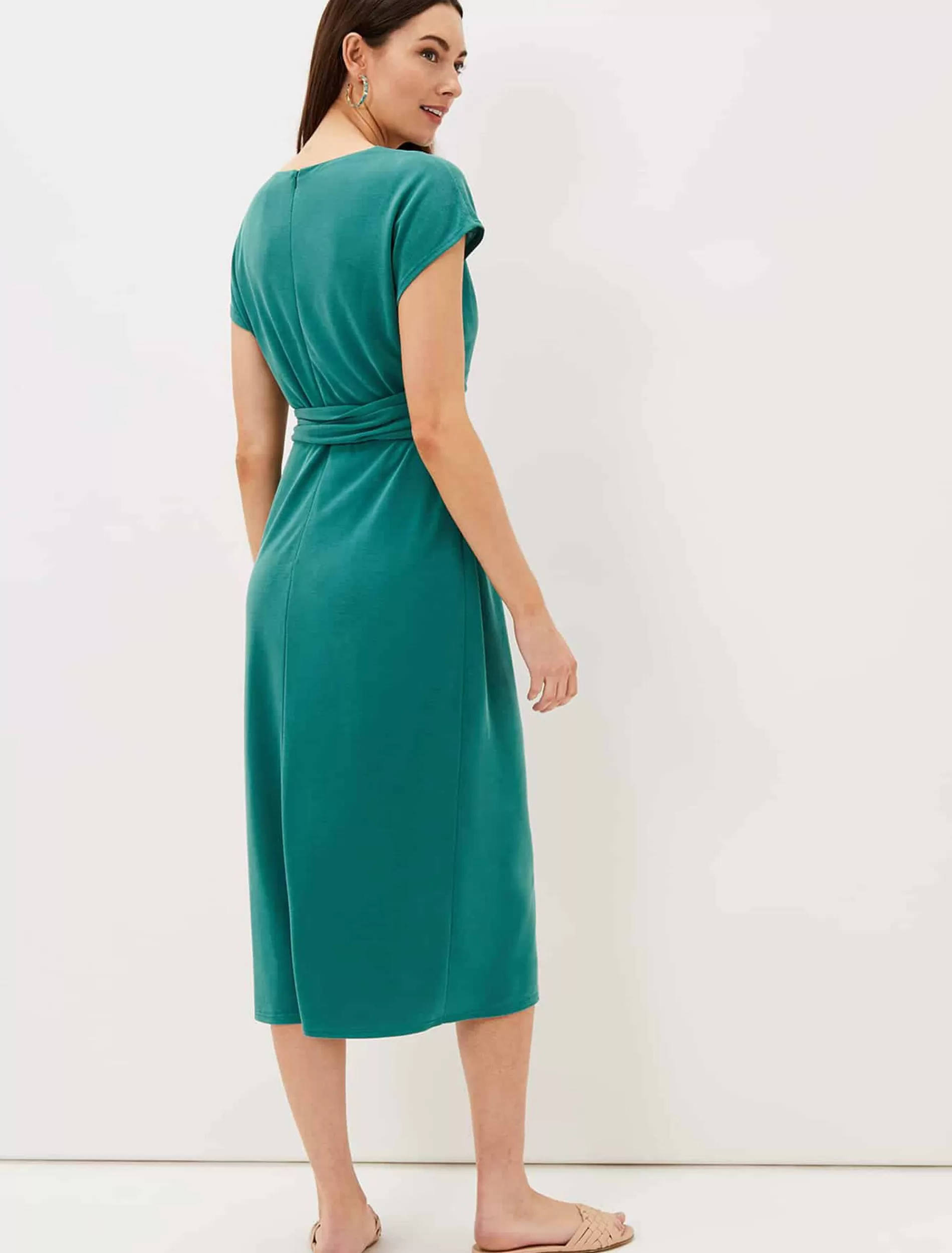 Phase Eight Kadence Cupro Tie Waist Dress Peacock Flash Sale