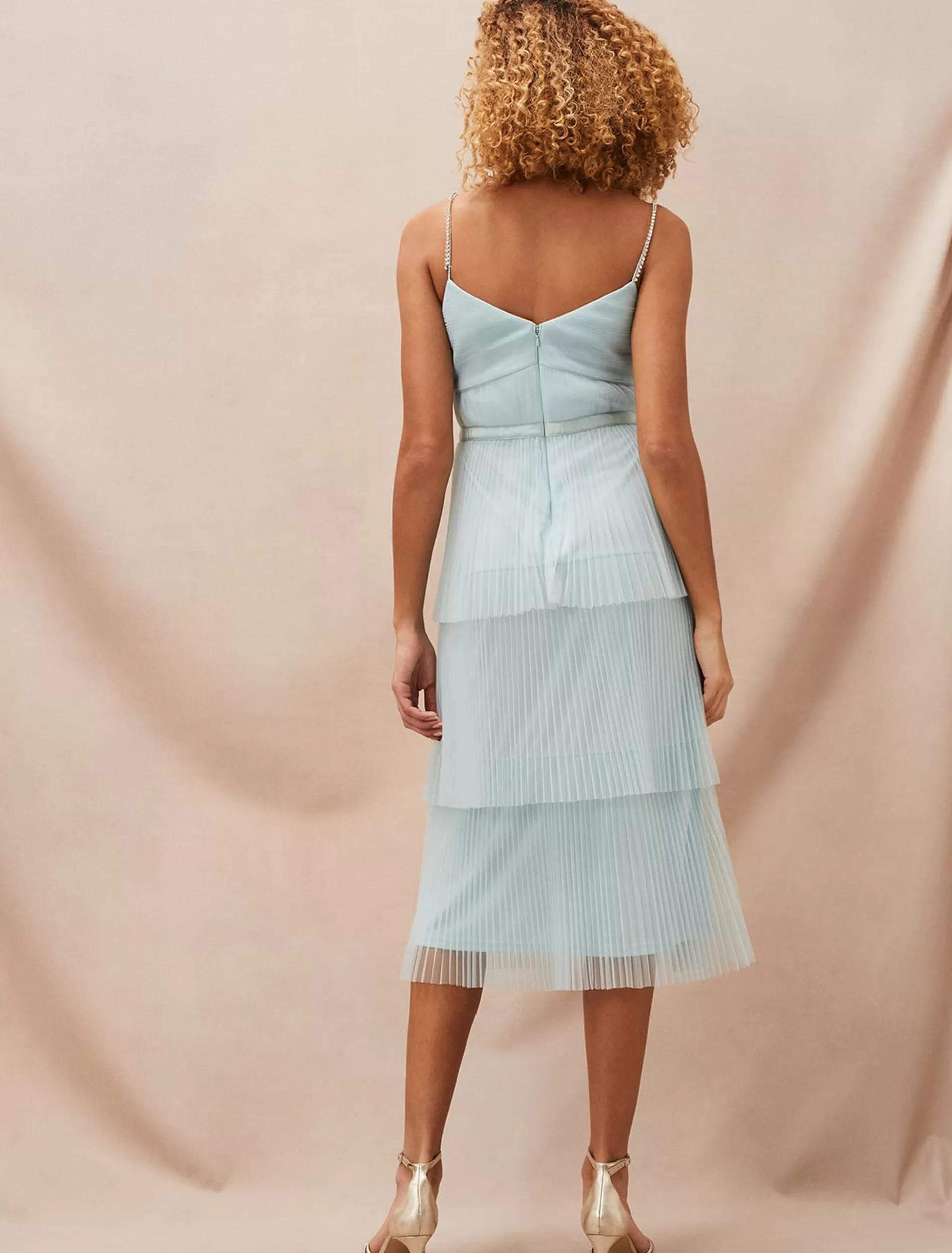Phase Eight Kaia Pleated Tulle Midi Dress Eau De Nil Sale