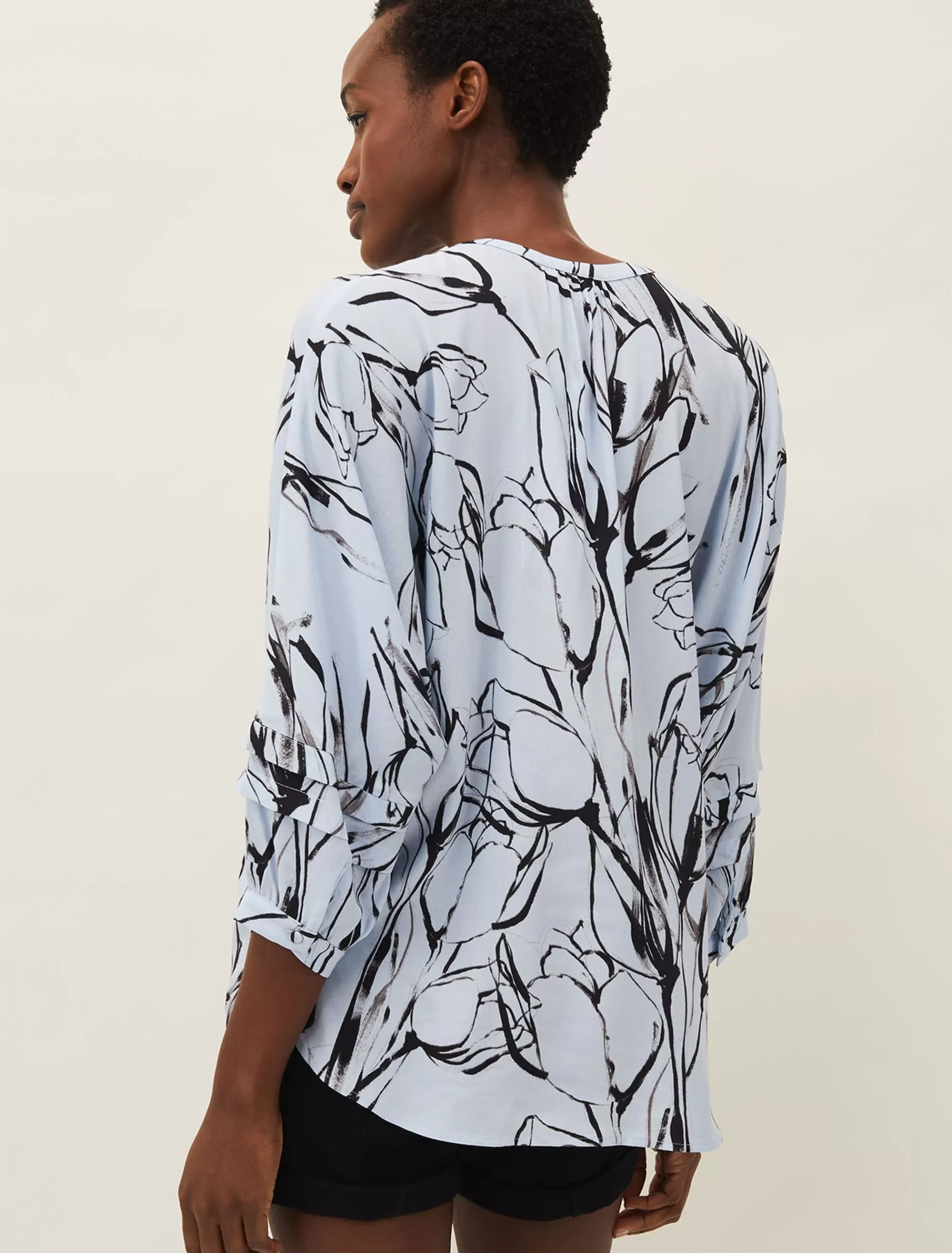 Phase Eight Kalila Tulip Print Blouse Blue/Black Cheap