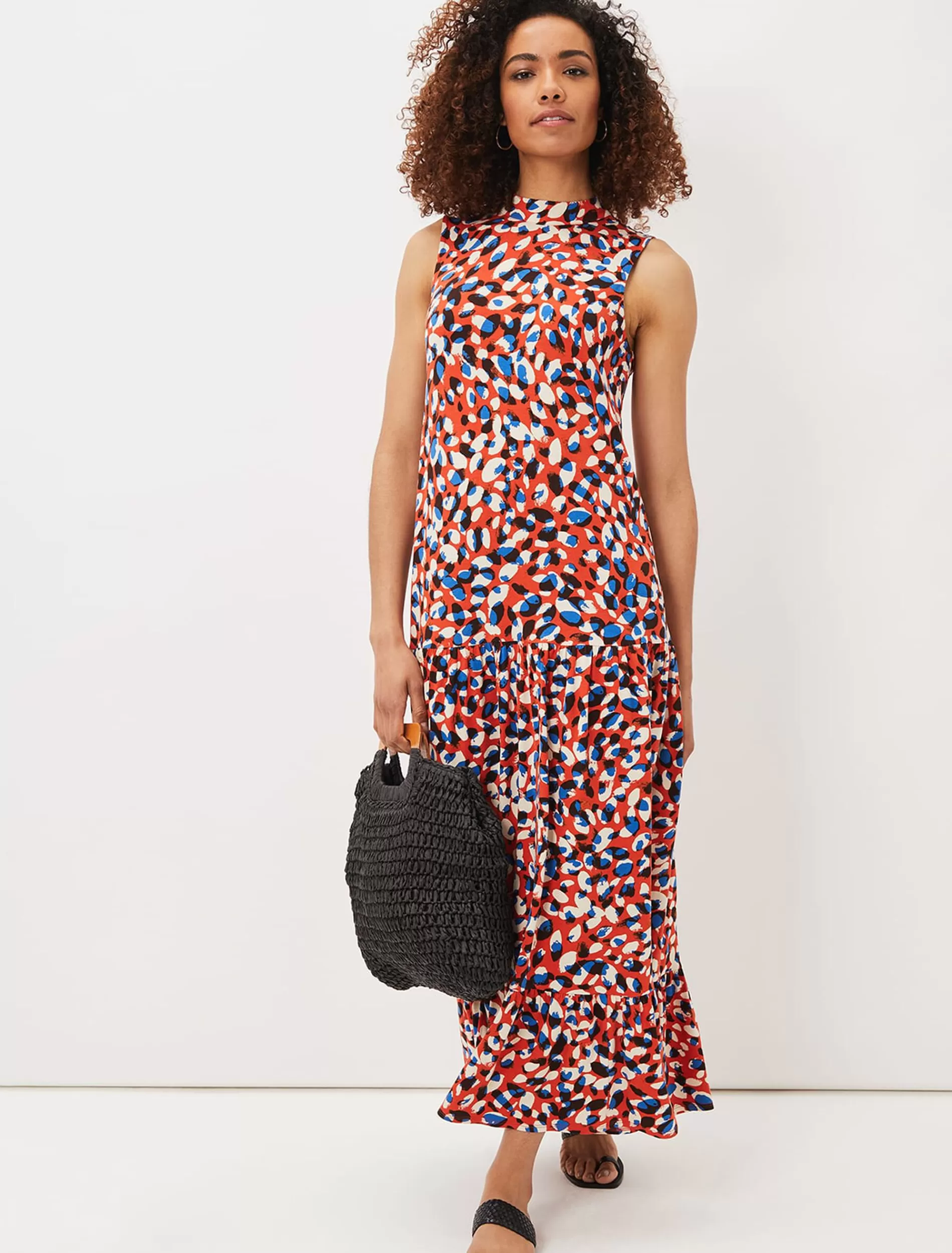Phase Eight Kamilla High Neck Printed Maxi Dress Multi-Coloured Outlet