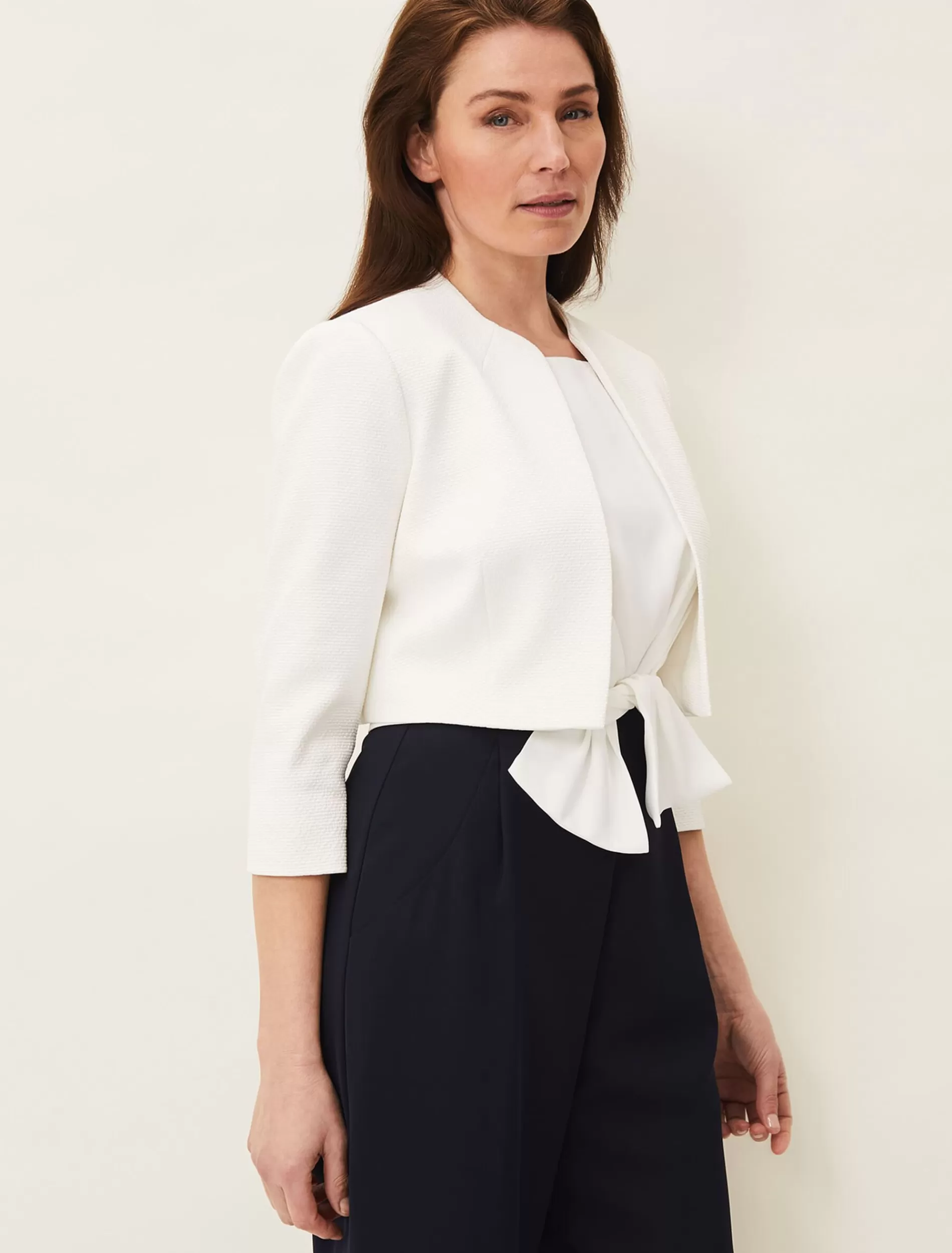 Phase Eight Karlee Textured Occasion Jacket Ivory Sale