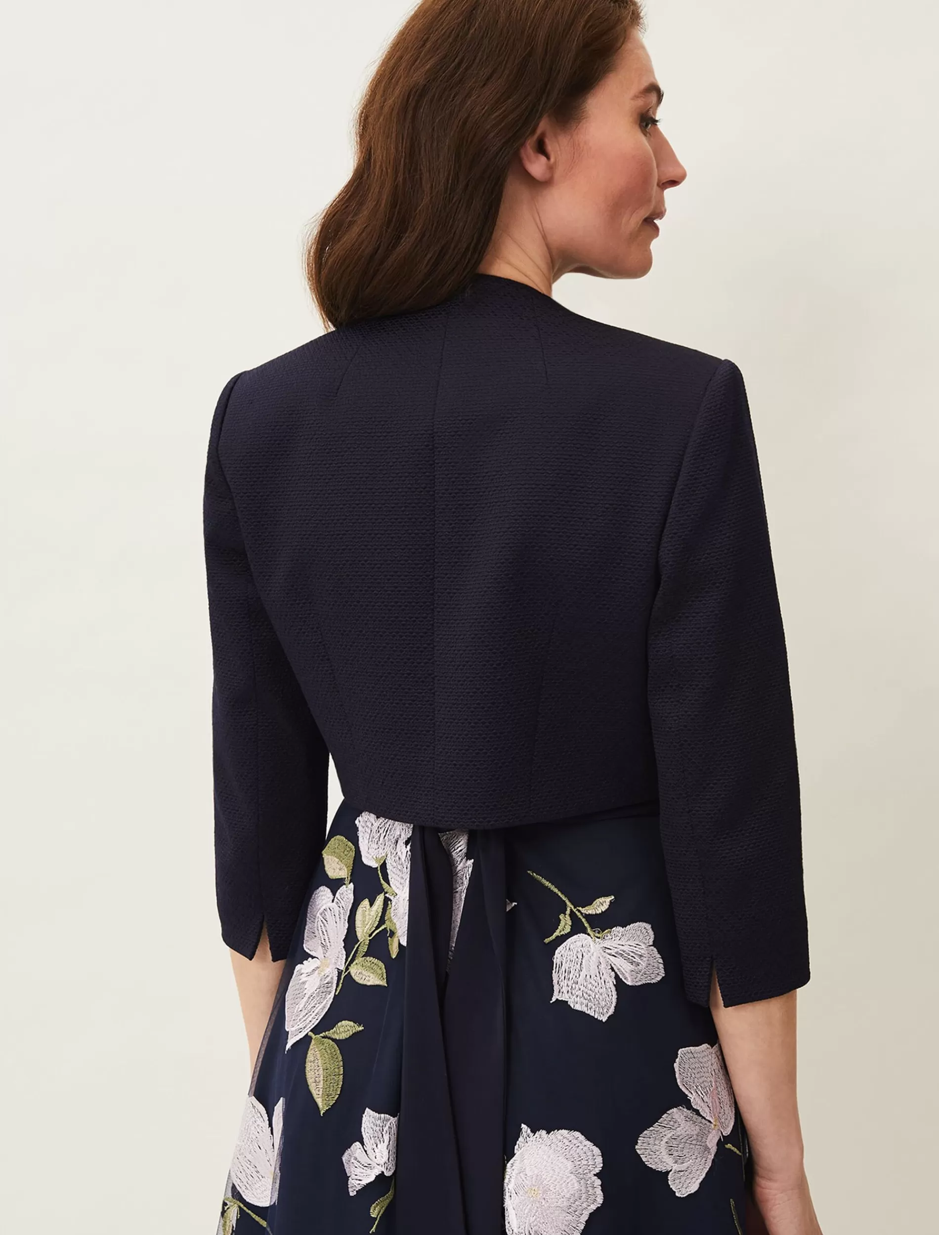Phase Eight Karlee Textured Occasion Jacket Navy New