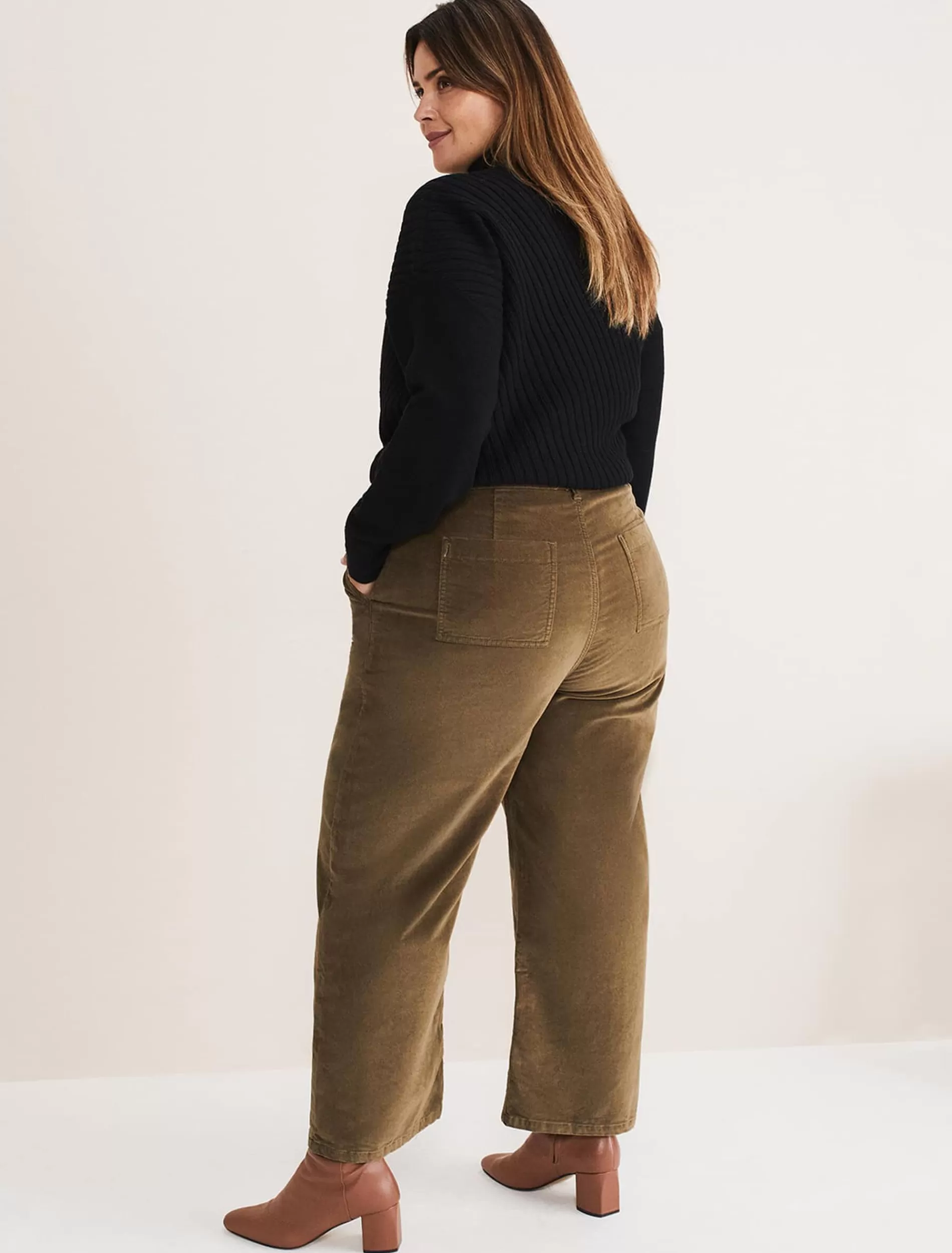 Phase Eight Karlie Button Through Corduroy Jeans Olive Outlet