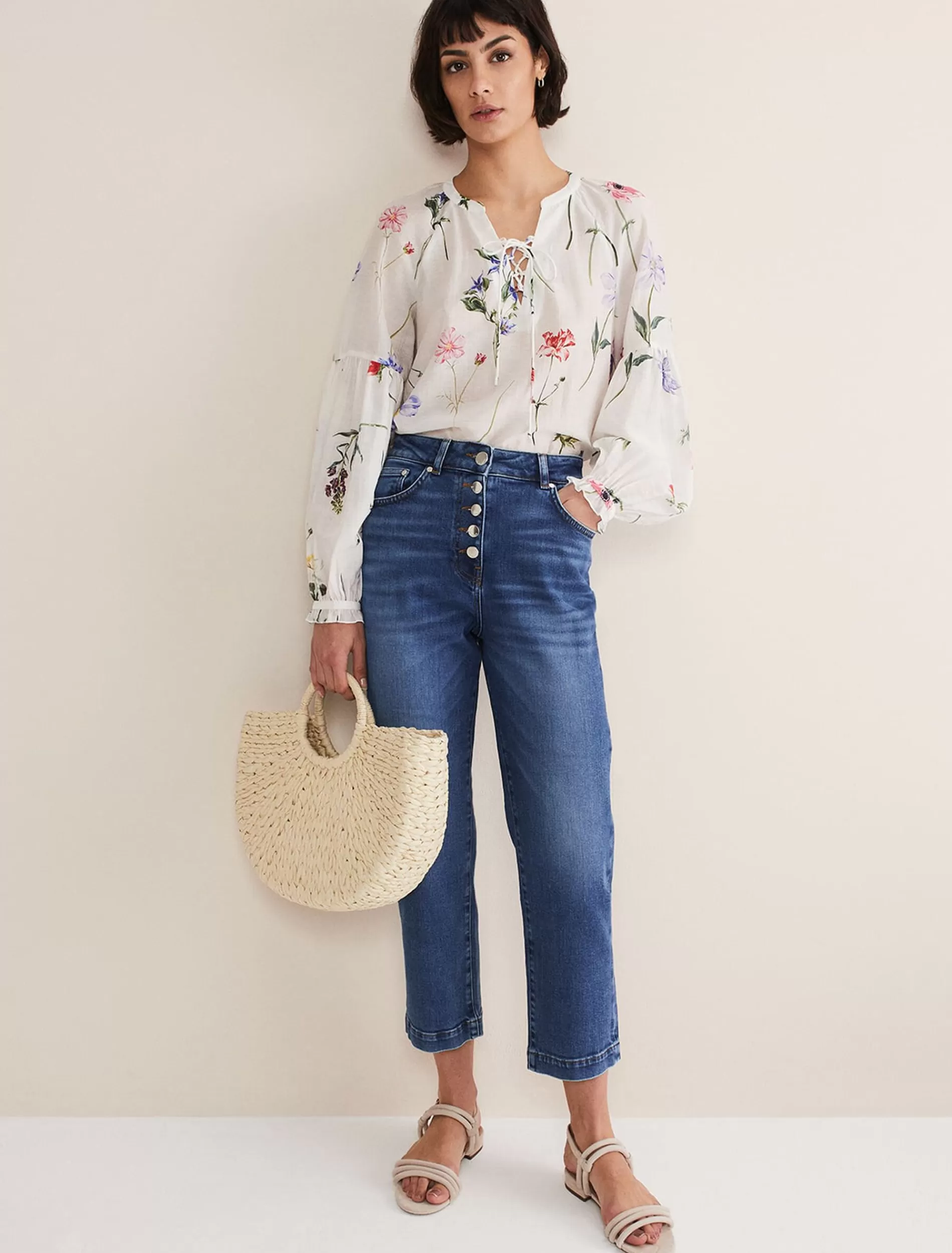 Phase Eight Karlie Straight Leg Jeans Mid Wash Cheap