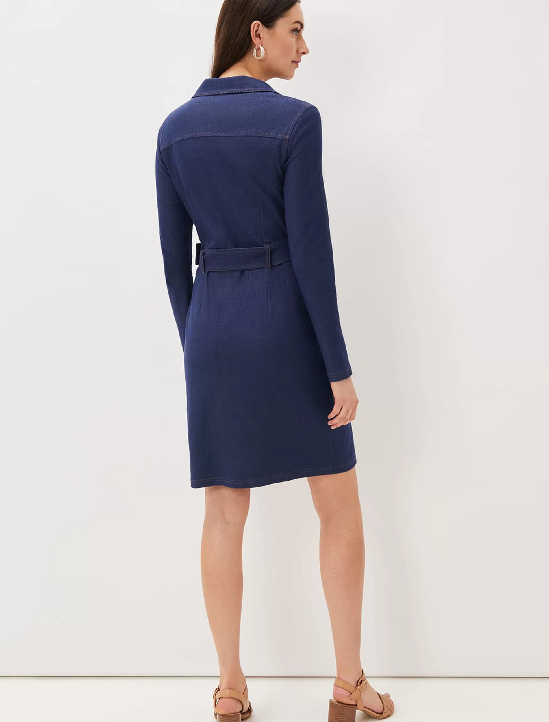 Phase Eight Kathryn Fitted Jersey Dress Denim Flash Sale
