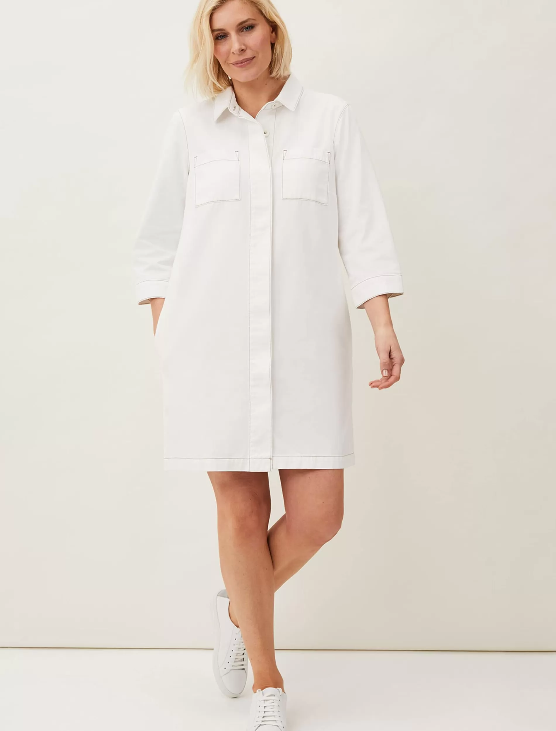 Phase Eight Katie Denim Dress Ecru Best Sale