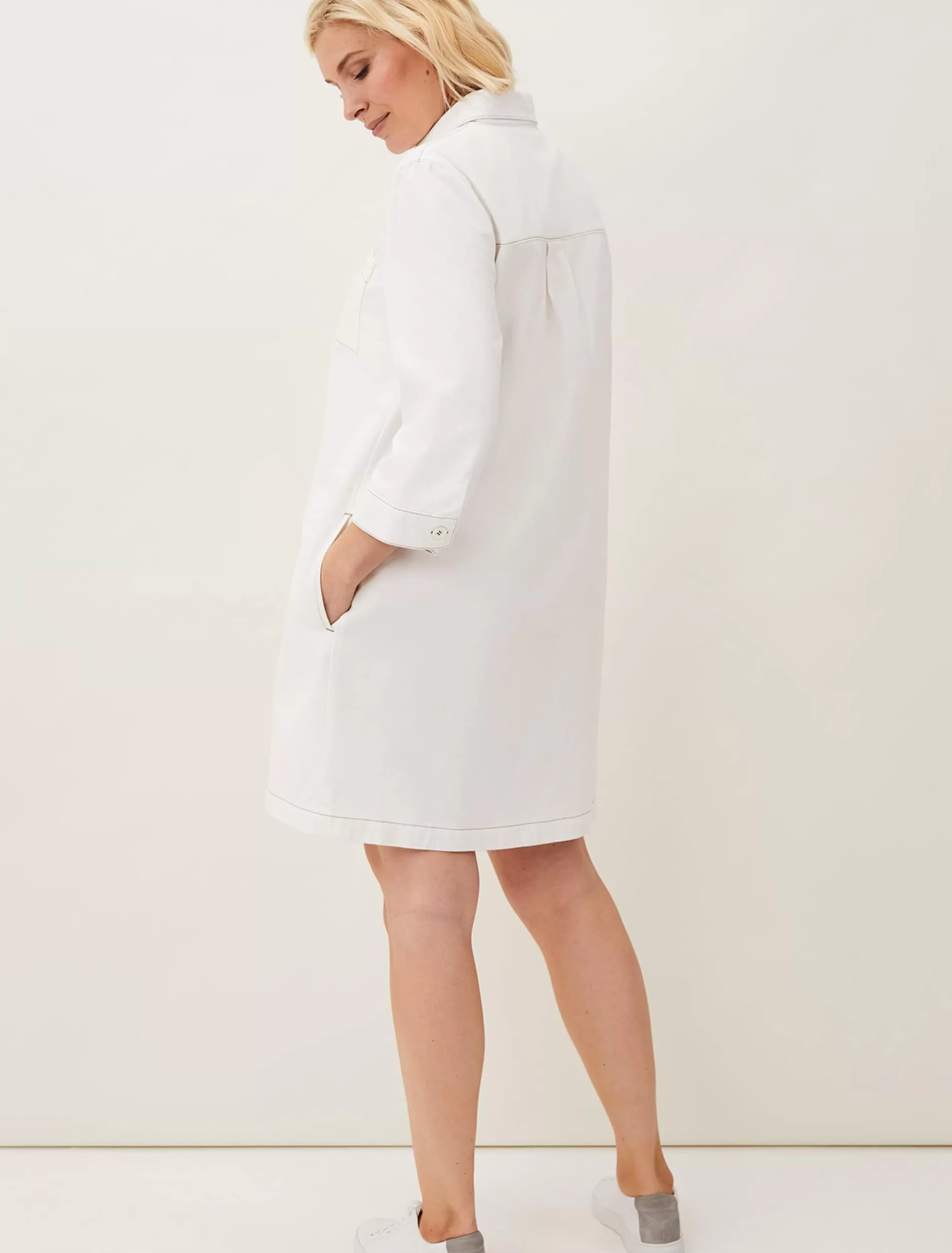 Phase Eight Katie Denim Dress Ecru Best Sale