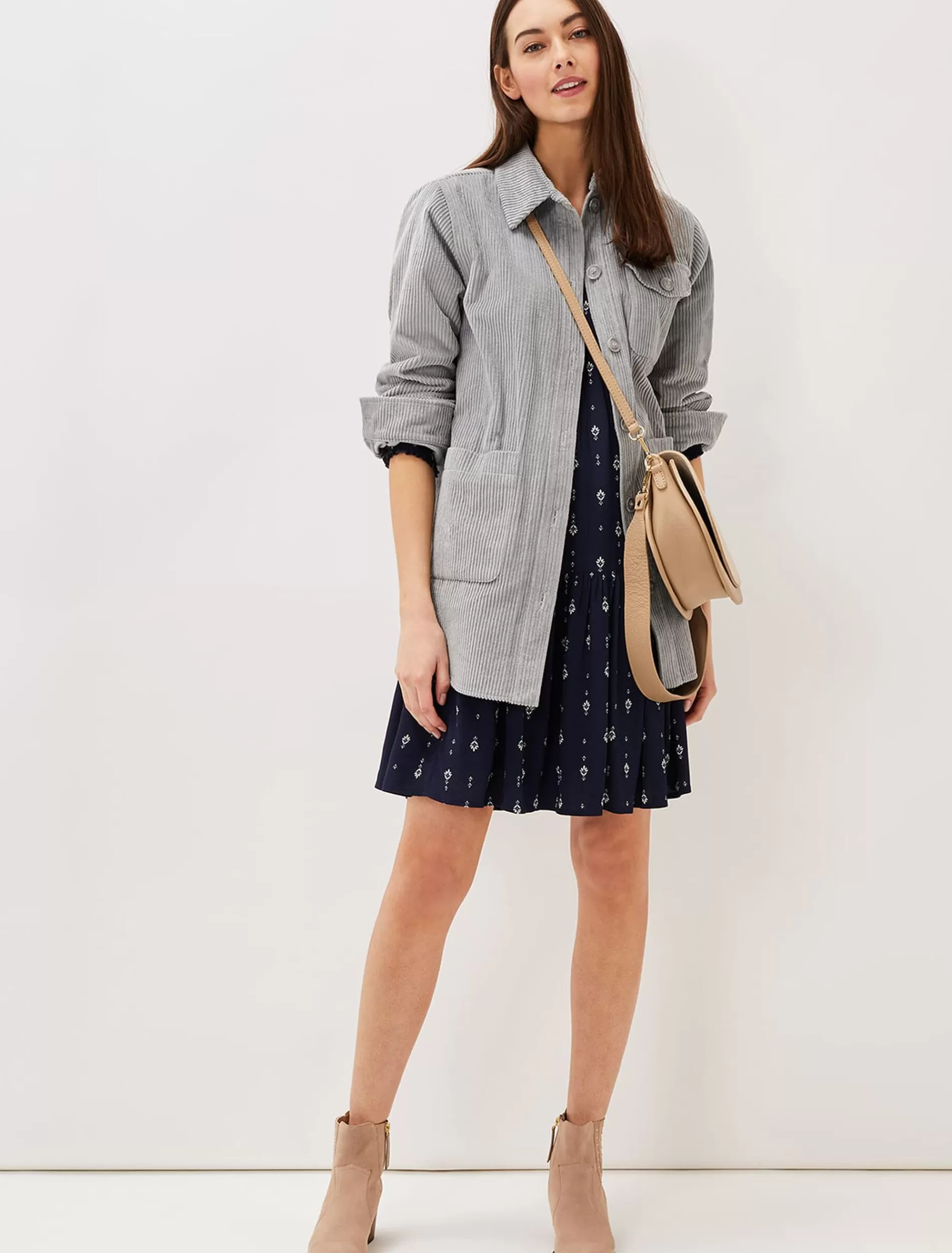 Phase Eight Katrina Corduroy Shacket Grey/Silver Fashion