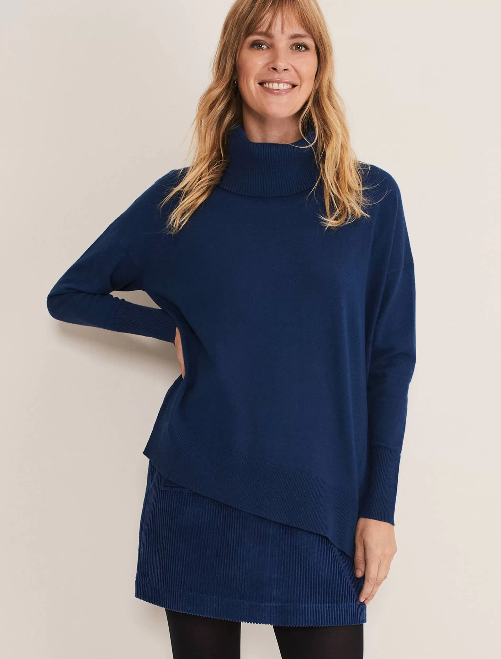 Phase Eight Katya Cosy Asymmetric Knit Dark Teal Sale