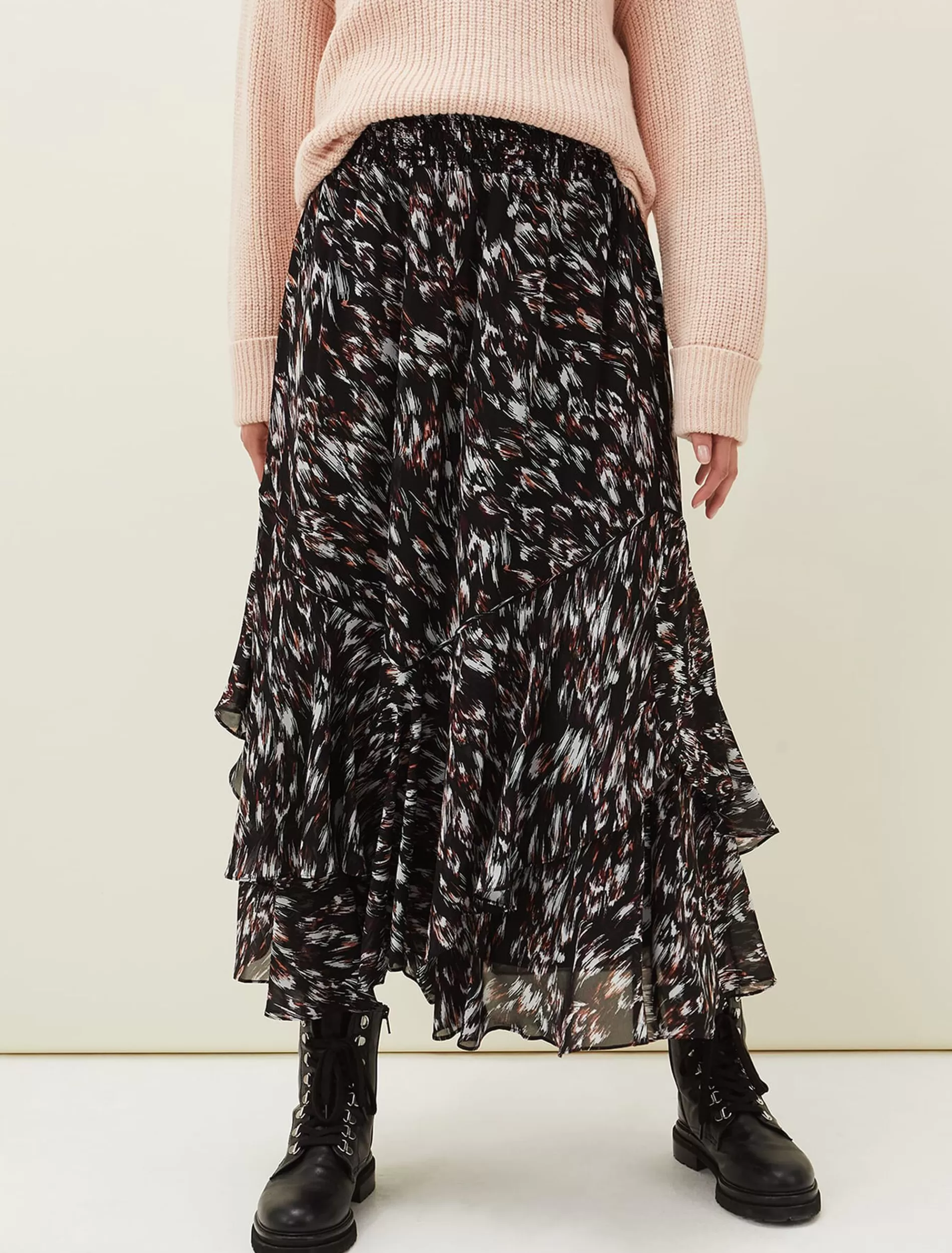 Phase Eight Kayley Abstract Print Maxi Skirt Navy/Multi Fashion