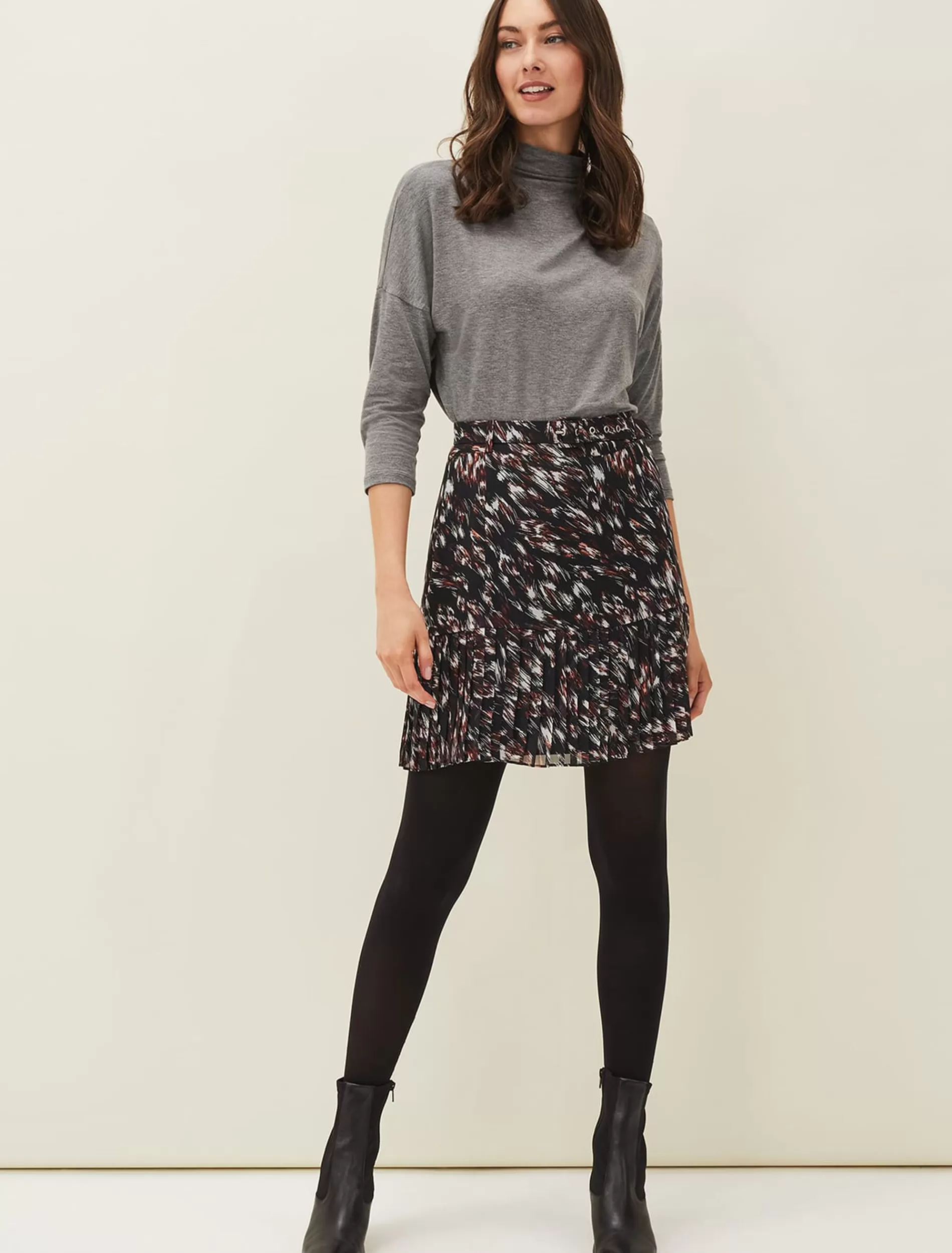 Phase Eight Kayley Abstract Print Mini Skirt Navy/Multi Hot