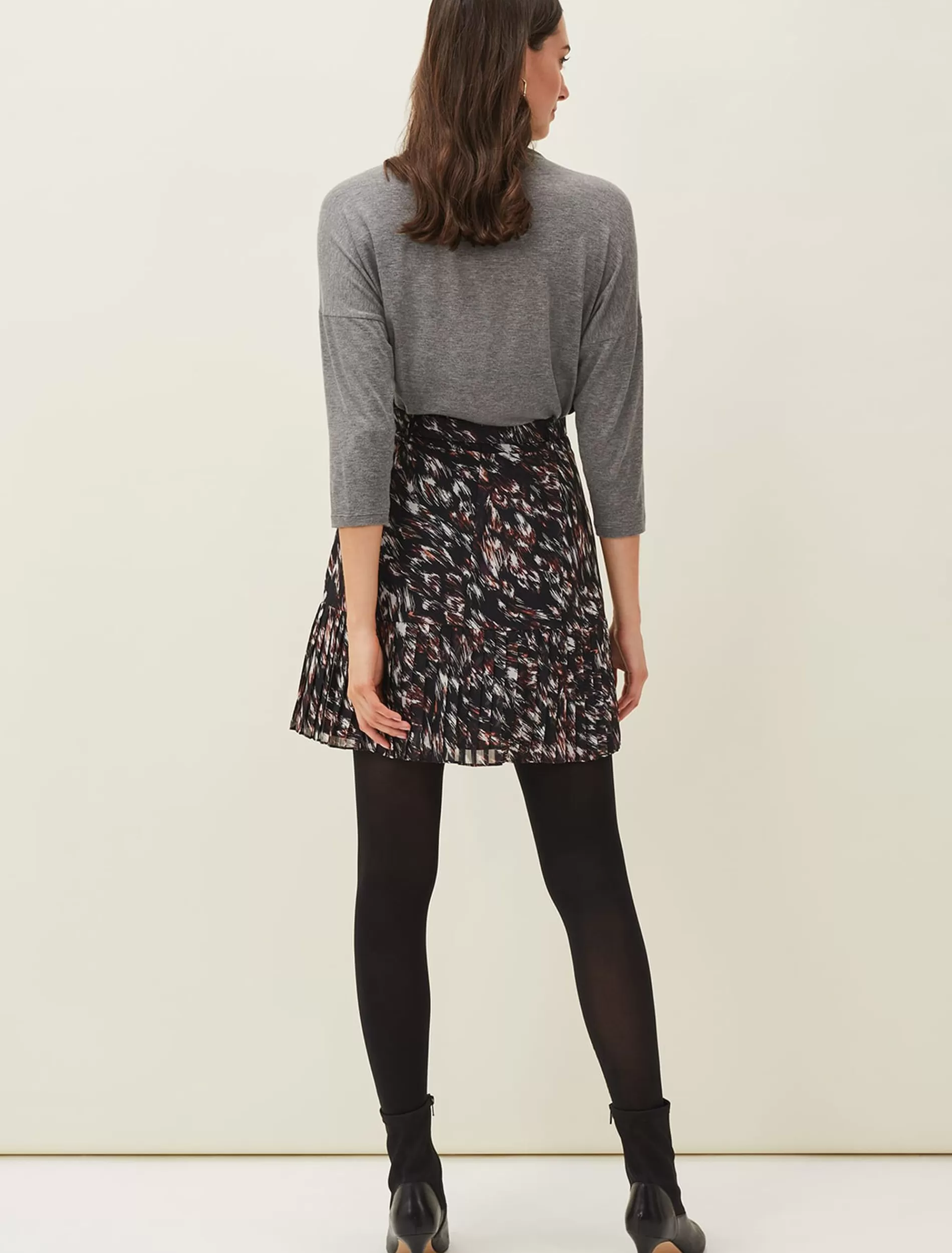 Phase Eight Kayley Abstract Print Mini Skirt Navy/Multi Hot