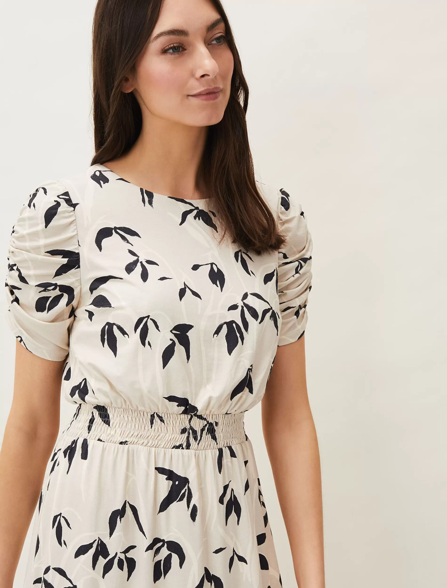 Phase Eight Keeley Floral Print Dress Stone Discount