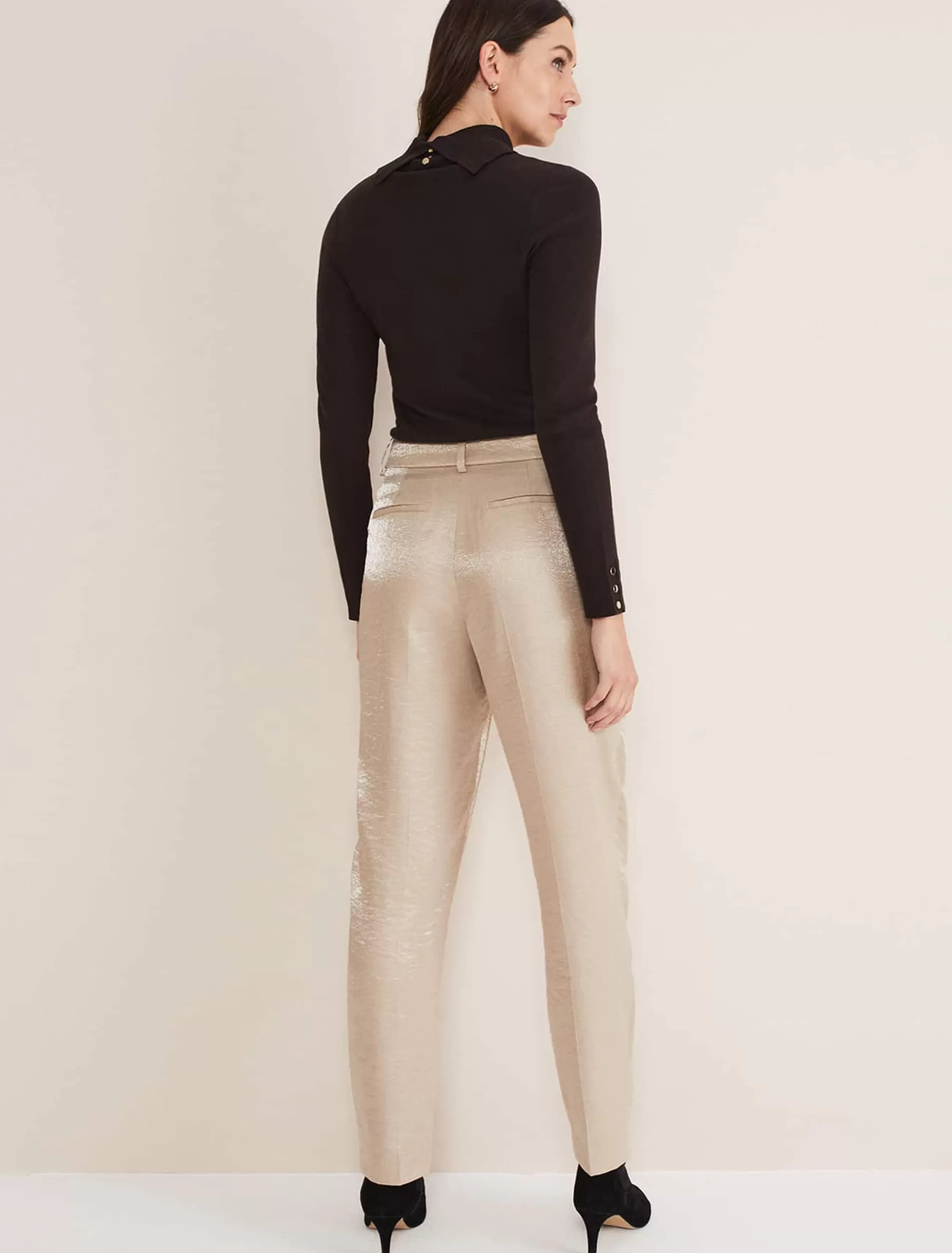 Phase Eight Kehlani Shimmer Peg Trouser Co-Ord Champagne Flash Sale
