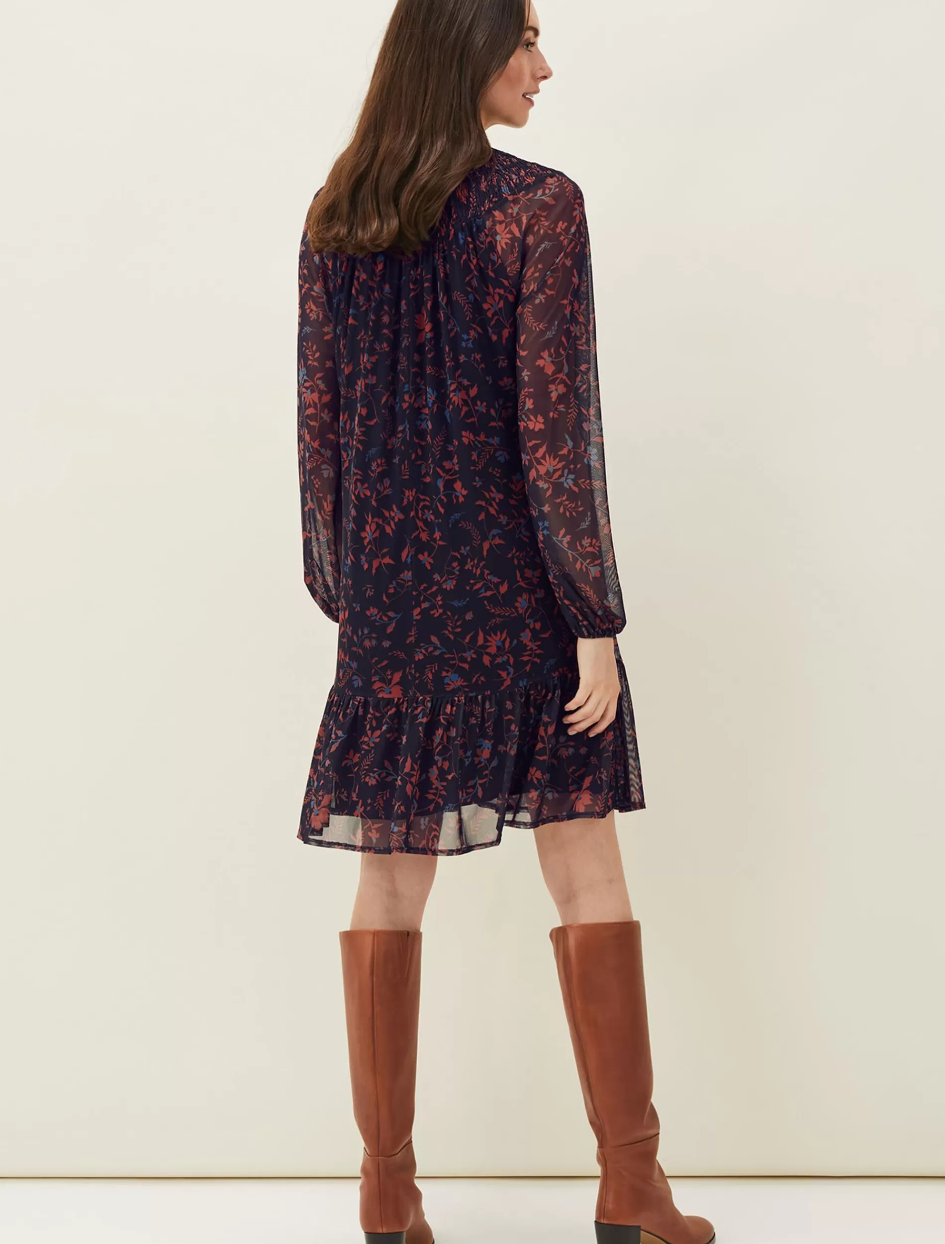 Phase Eight Keleigh Floral Chiffon Bell Sleeve Dress Multi-Coloured Best