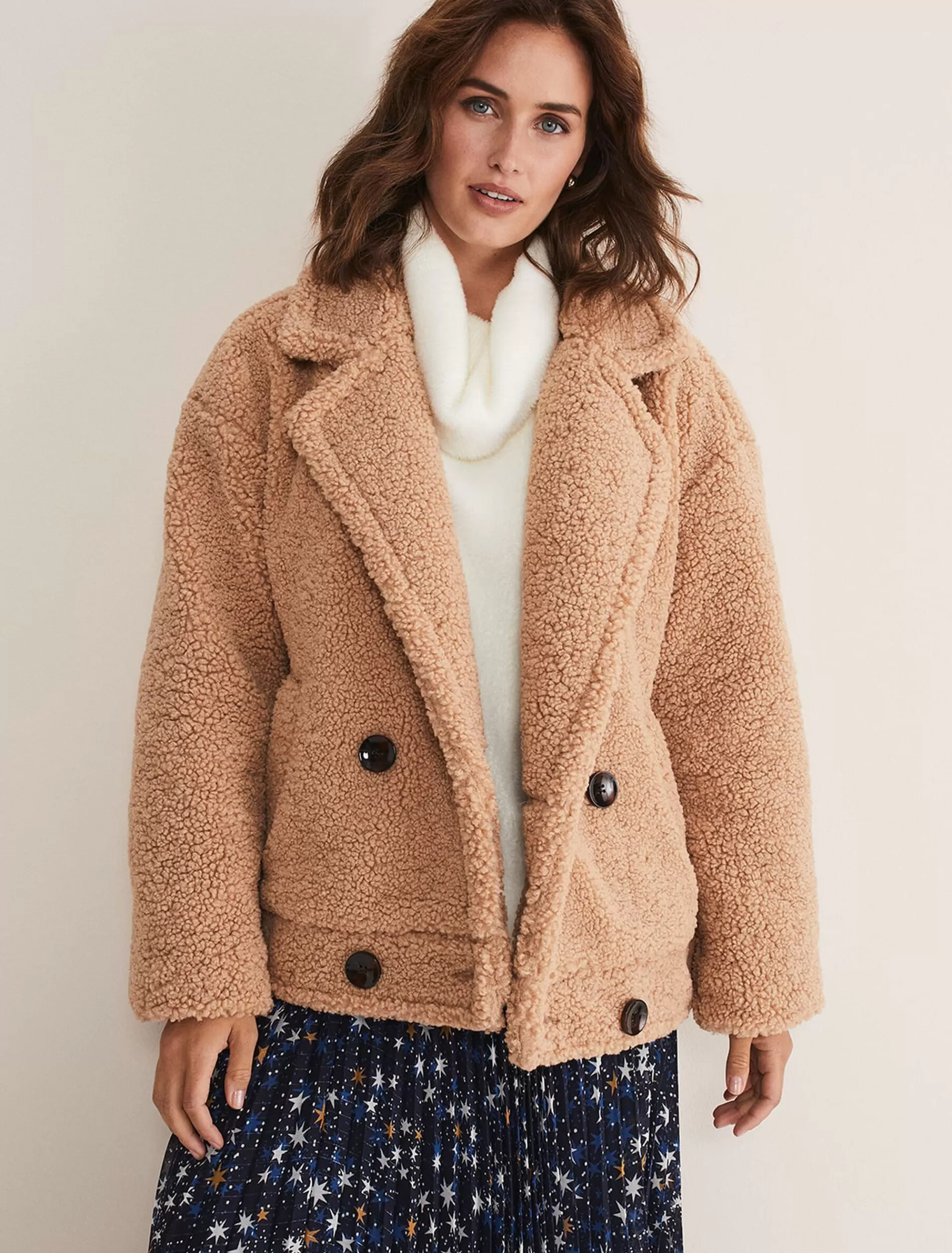 Phase Eight Kelsey Short Teddy Coat Camel Best Sale