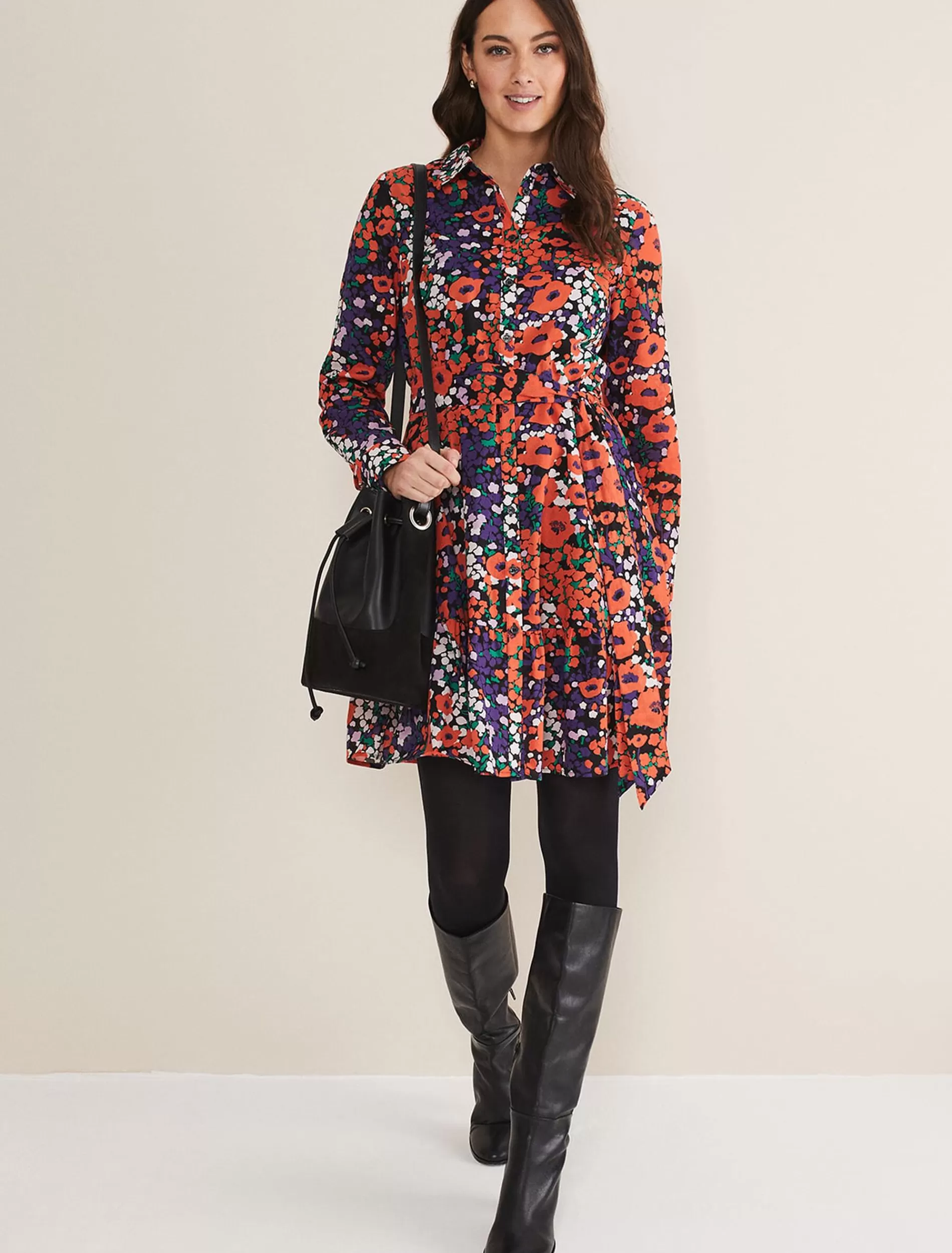 Phase Eight Kerri Cotton Floral Mini Dress Red Sale
