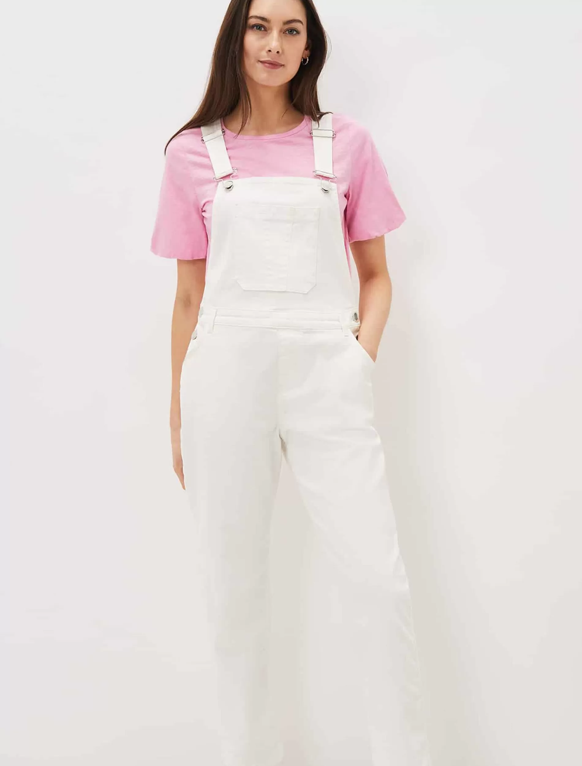 Phase Eight Khari Denim Dungarees White Shop