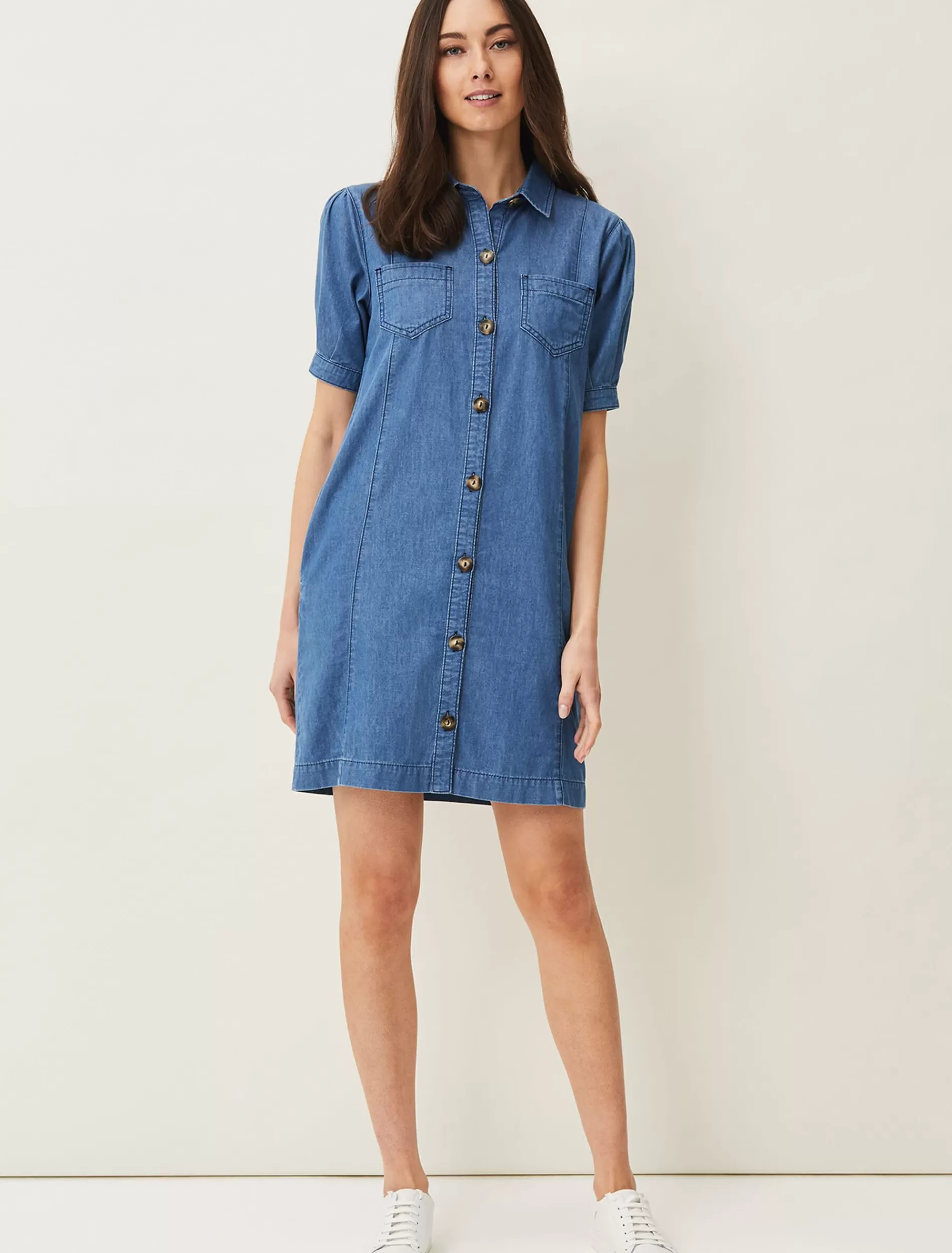 Phase Eight Kiah Puff Sleeve Dress Denim Store
