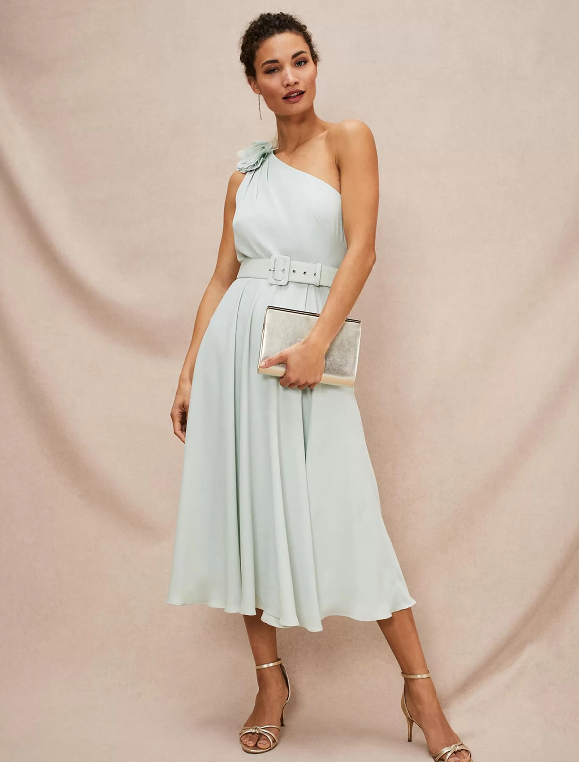 Phase Eight Kiki One Shoulder Midi Dress Eau De Nil Best