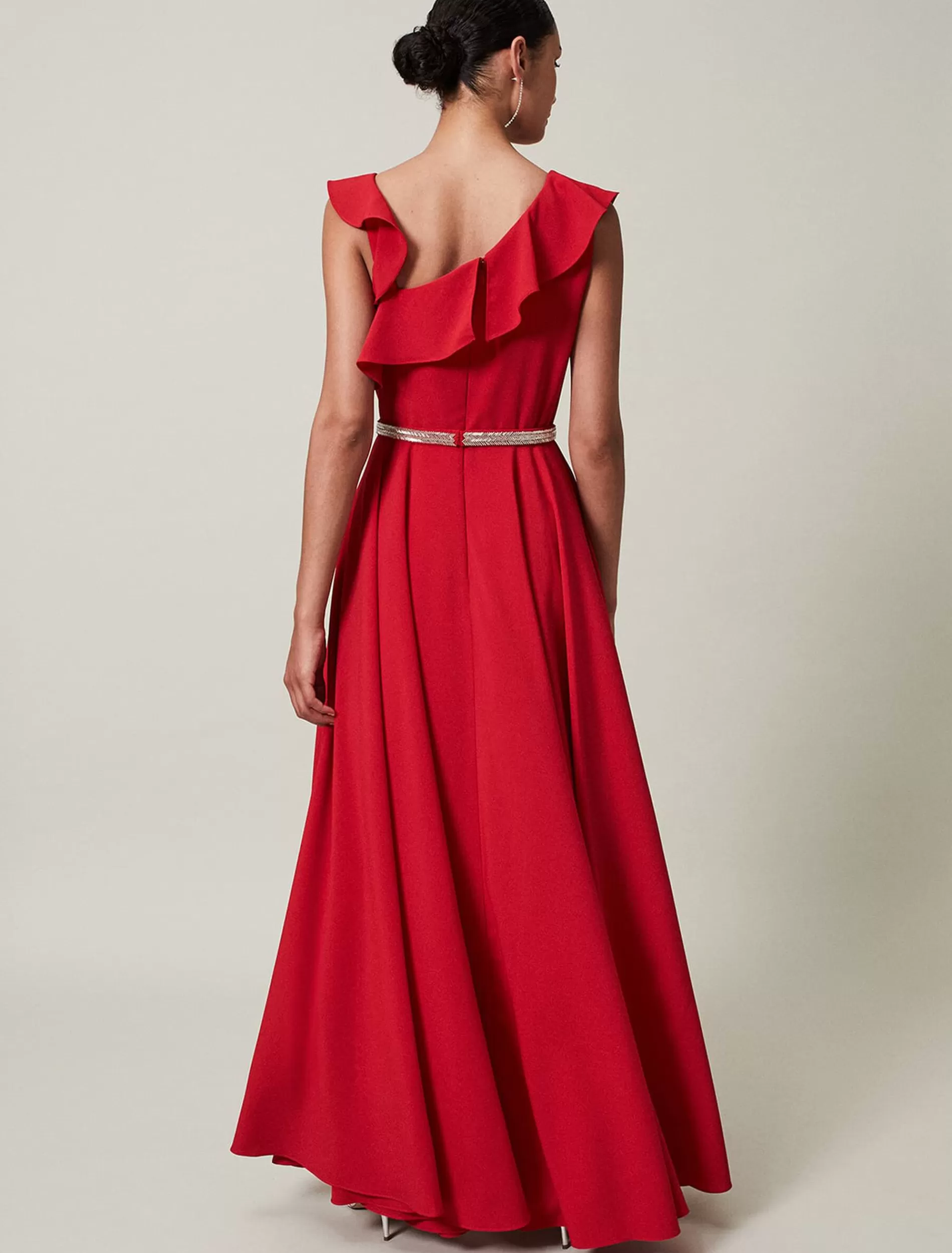 Phase Eight Kimmy Ruffle Embellished Maxi Dress Scarlet Hot