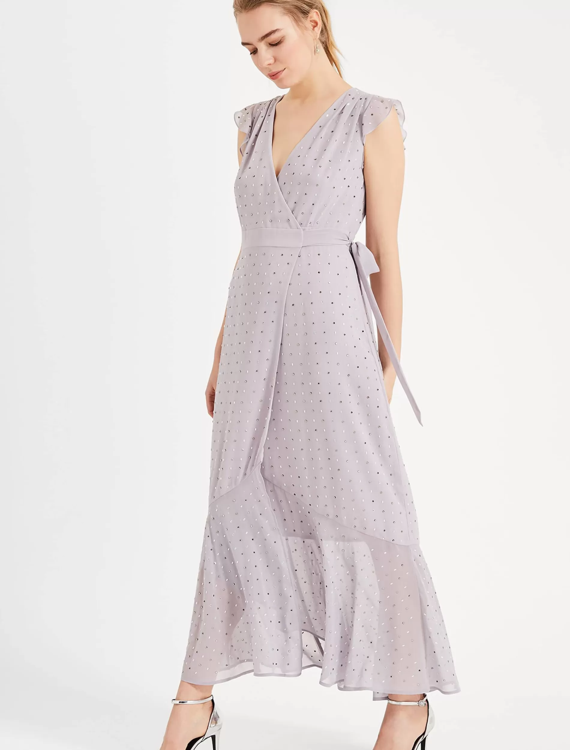 Phase Eight Kimmy Sparkle Maxi Dress Misty Mauve Best Sale