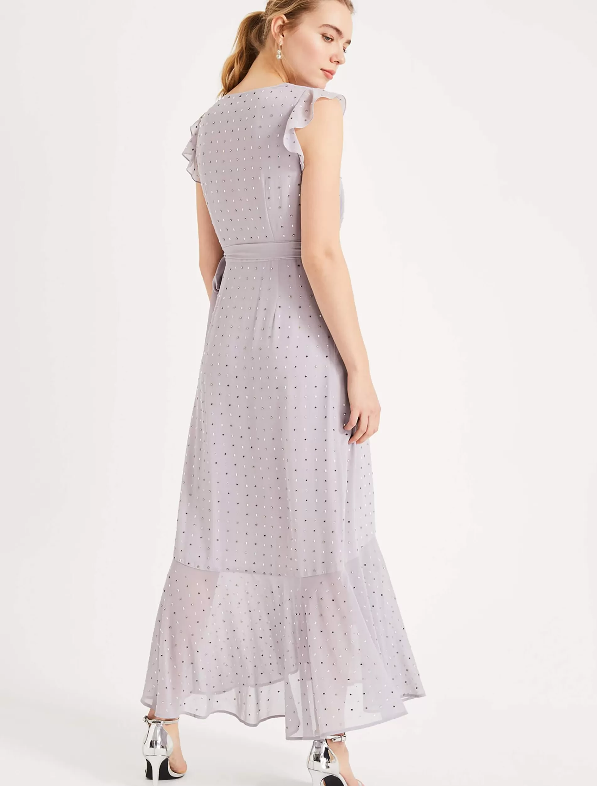 Phase Eight Kimmy Sparkle Maxi Dress Misty Mauve Best Sale