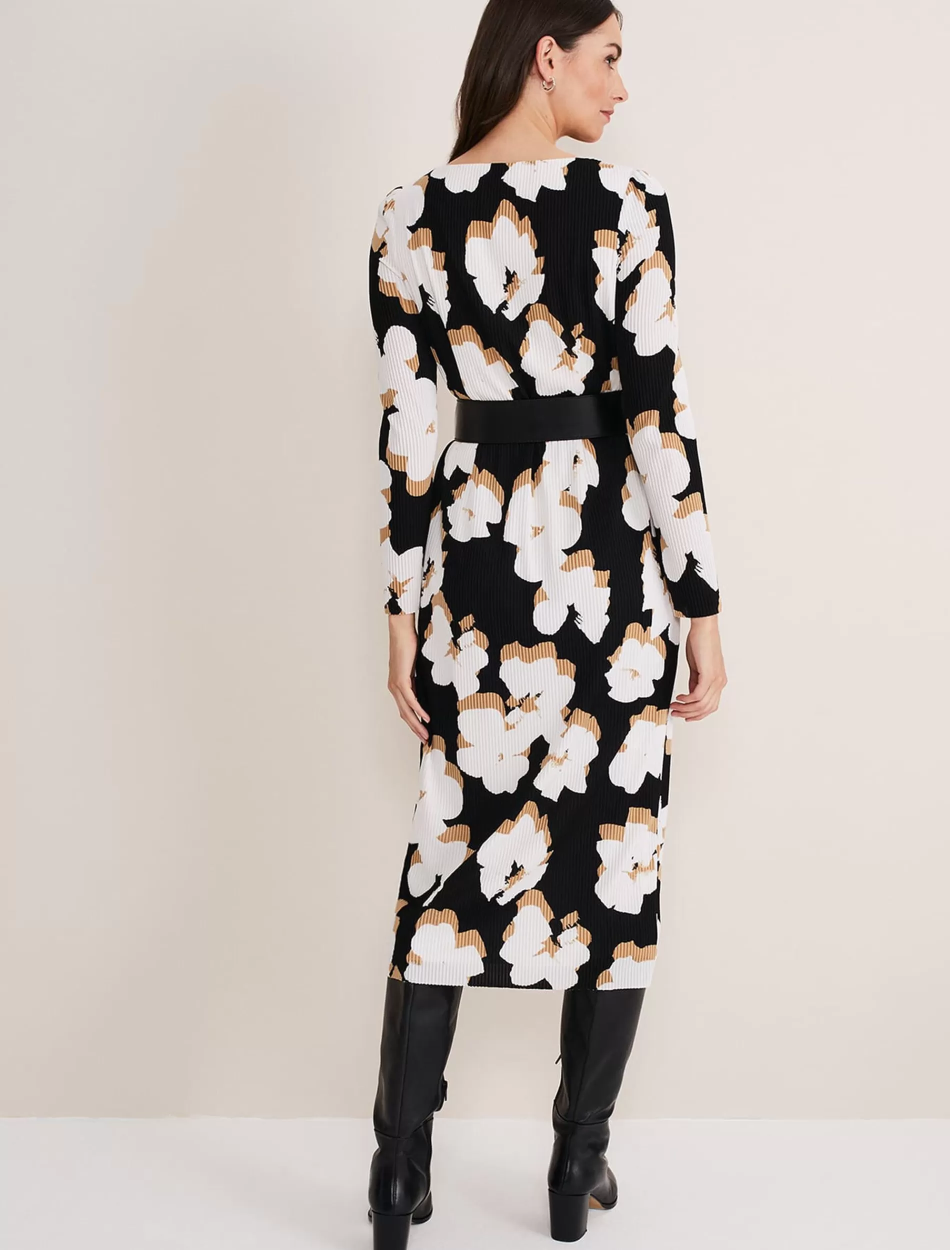 Phase Eight Kinzlee Printed Jersey Dress Black/Ivory Best