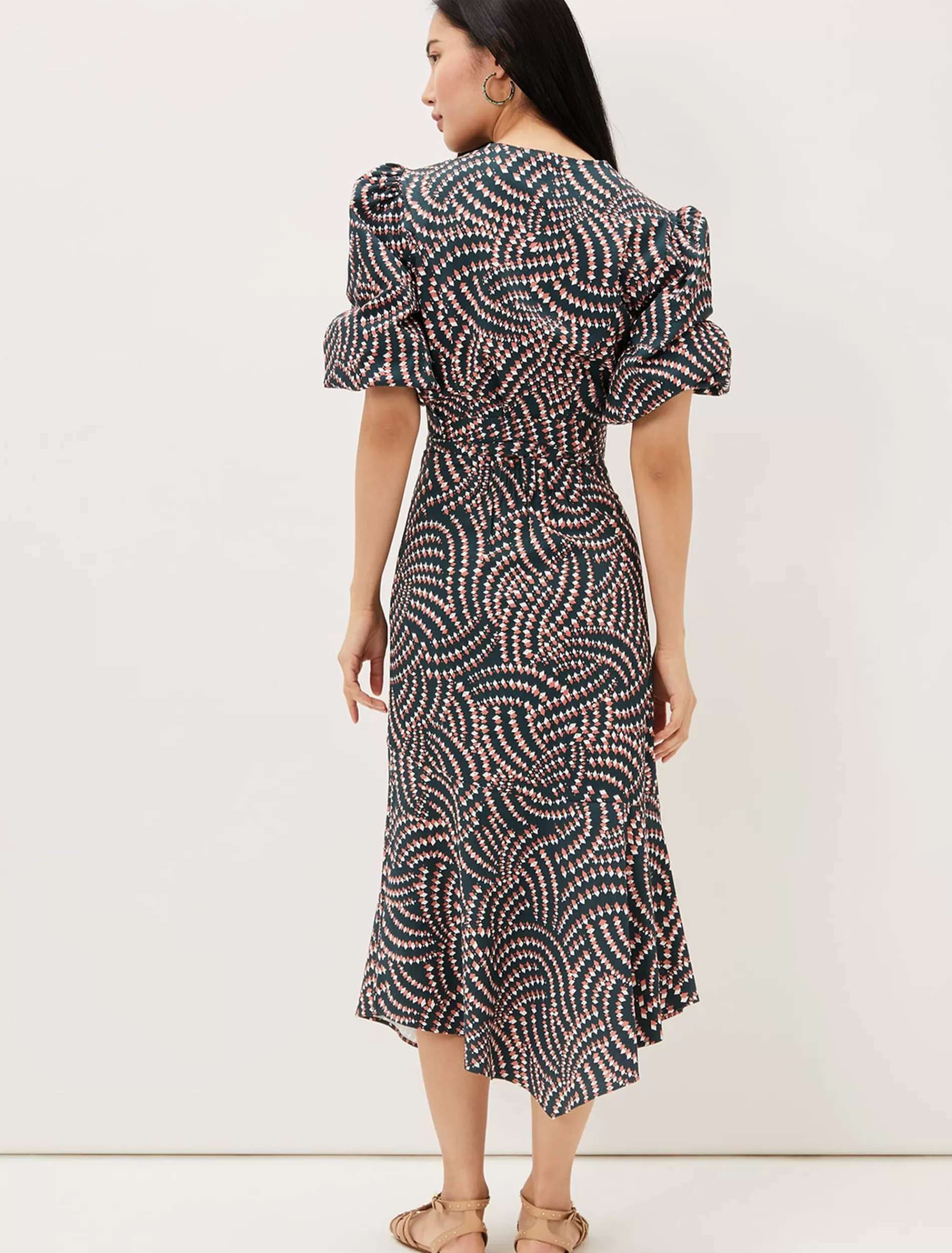 Phase Eight Kiri Geometric Co-Ord Skirt Ocean/ Coral Clearance