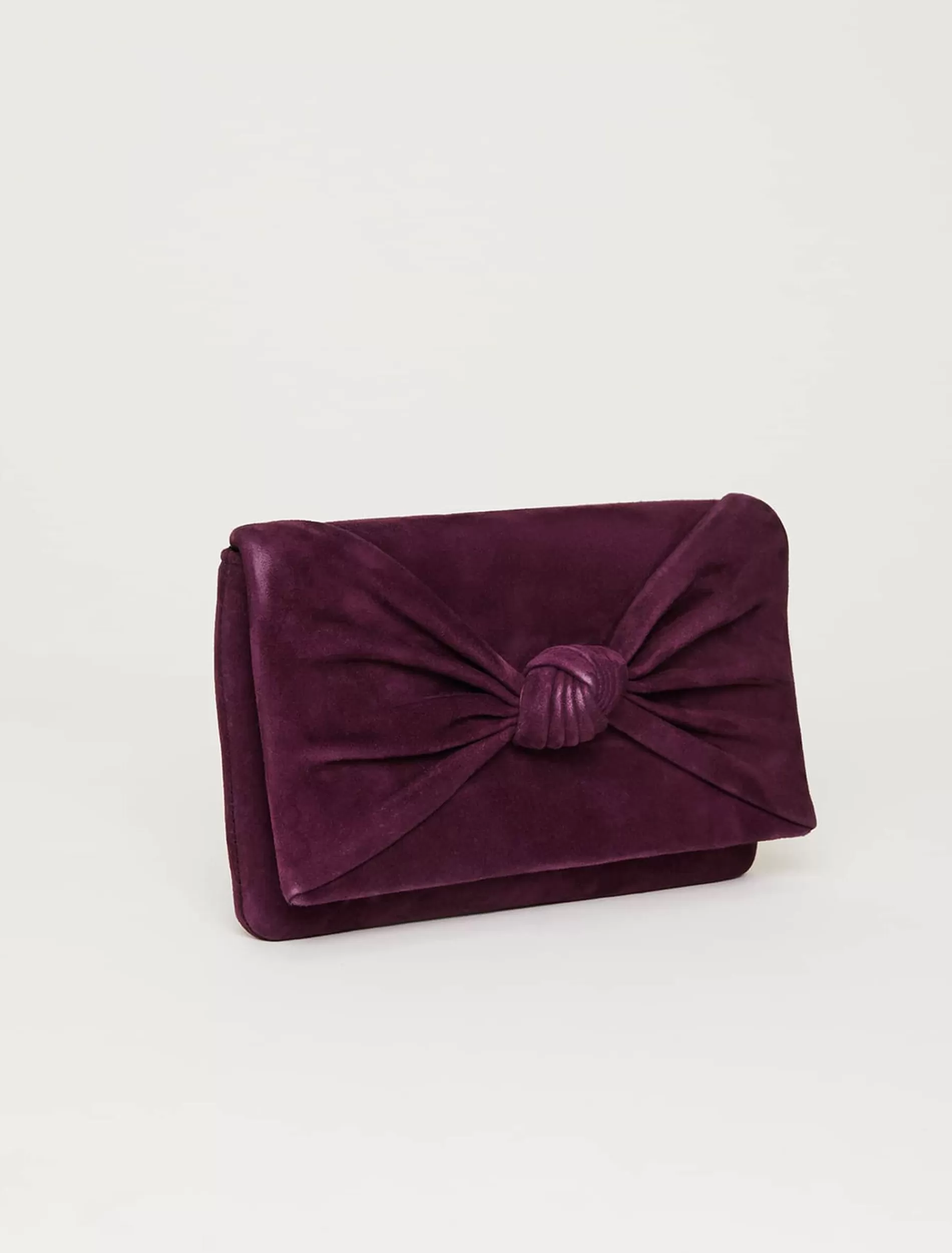 Phase Eight Knot Front Clutch Bag Plum Cheap