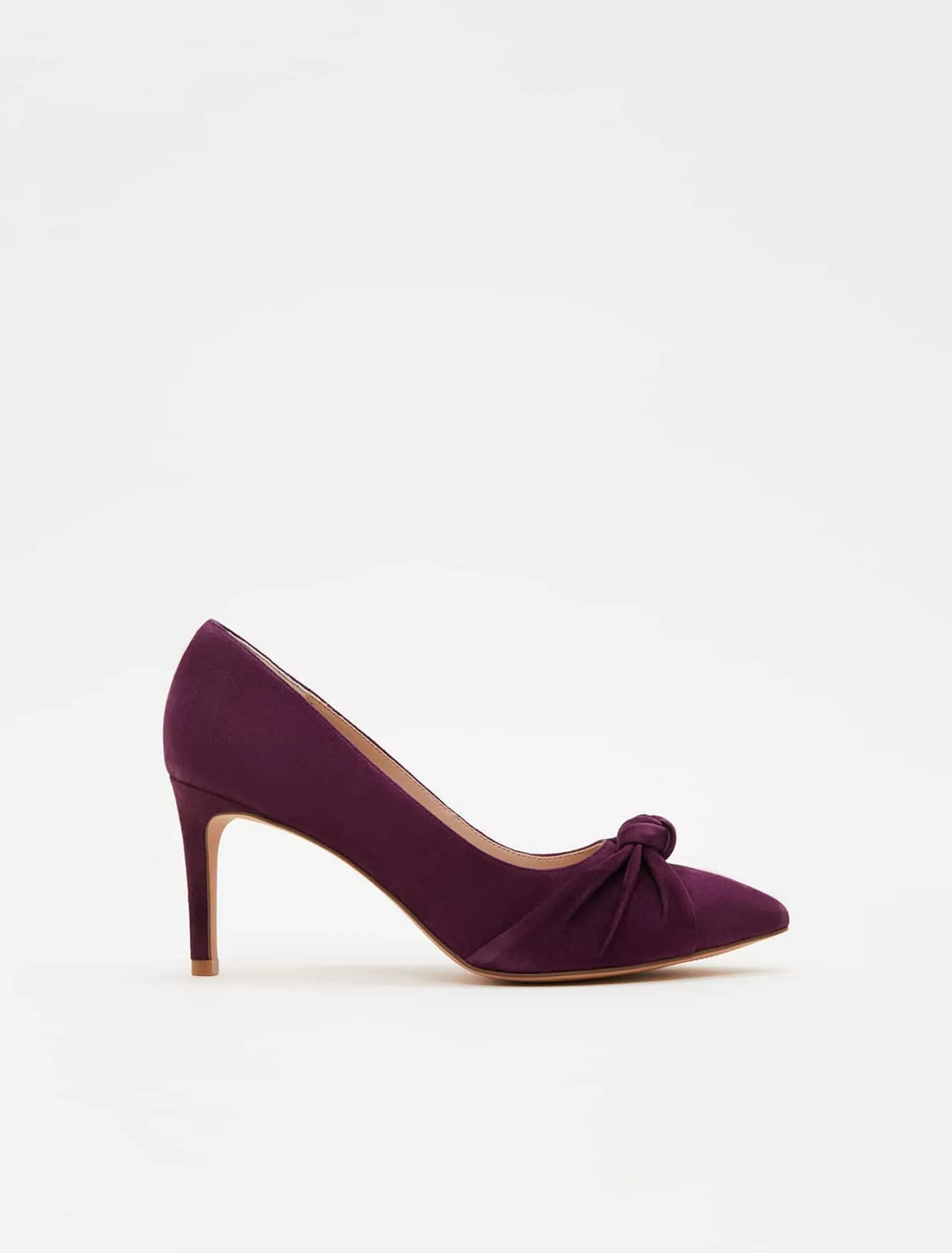 Phase Eight Knot Front Suede Court Shoe Plum Cheap