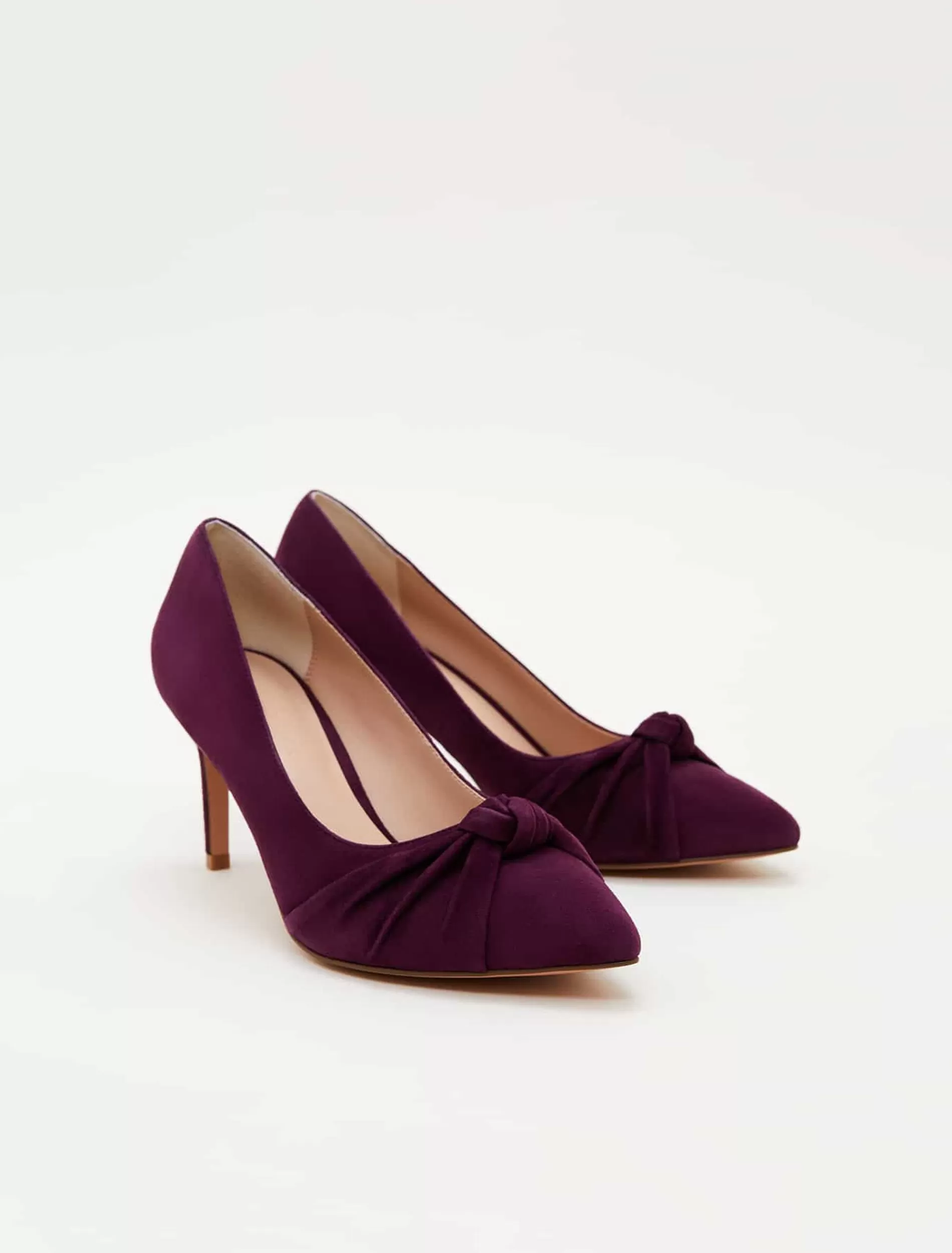 Phase Eight Knot Front Suede Court Shoe Plum Cheap
