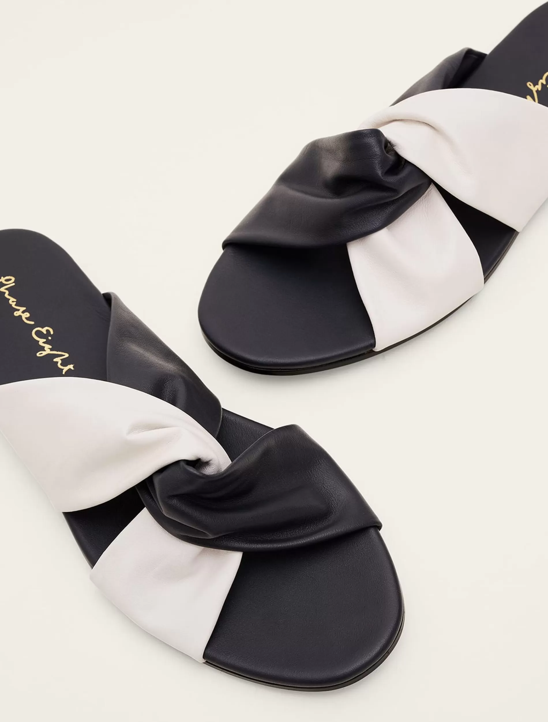 Phase Eight Knotted Flat Sandal Navy/Ivory Best