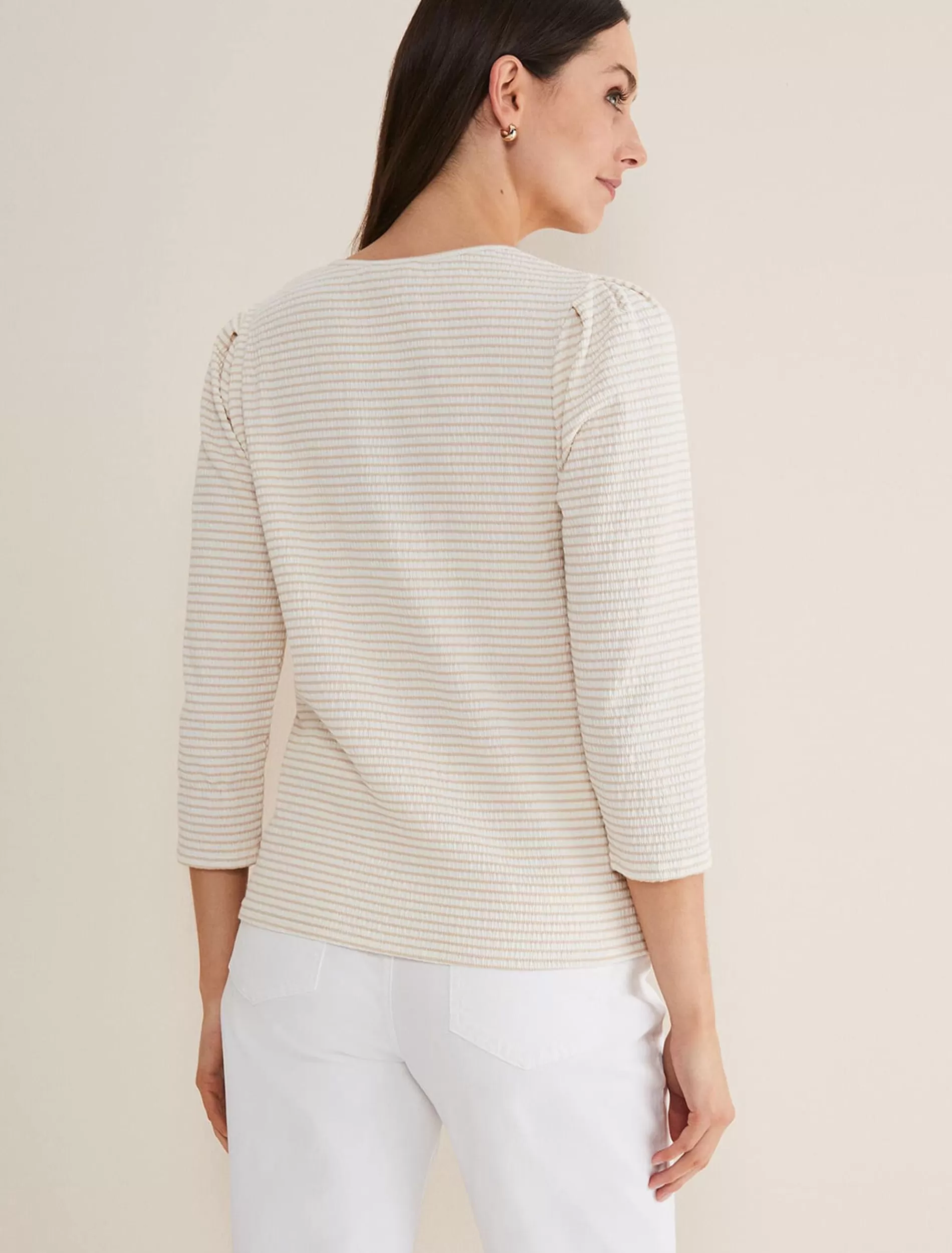Phase Eight Krissie Textured Tie Front Top Beige Hot