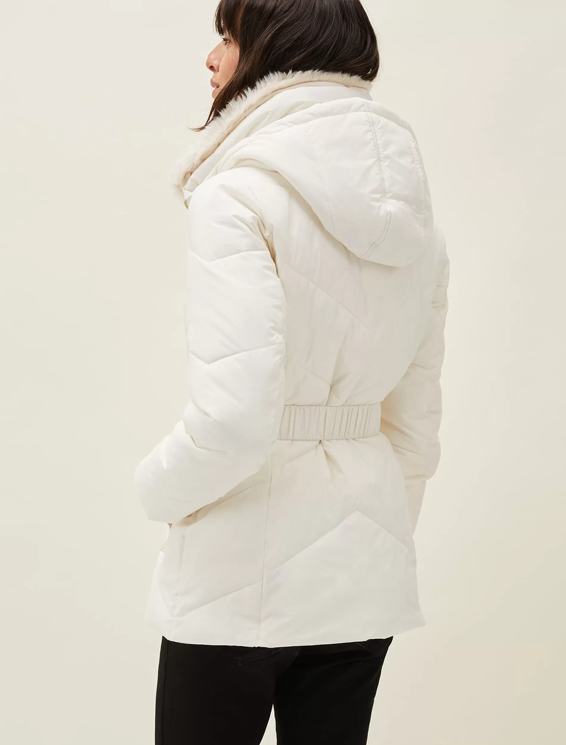 Phase Eight Krissy Short High Shine Puffer Coat Winter White Cheap