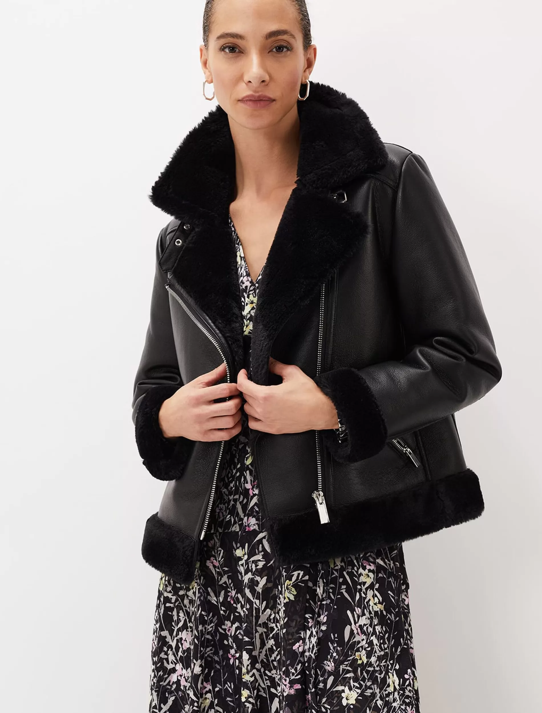Phase Eight Kya Aviator Jacket Black Flash Sale