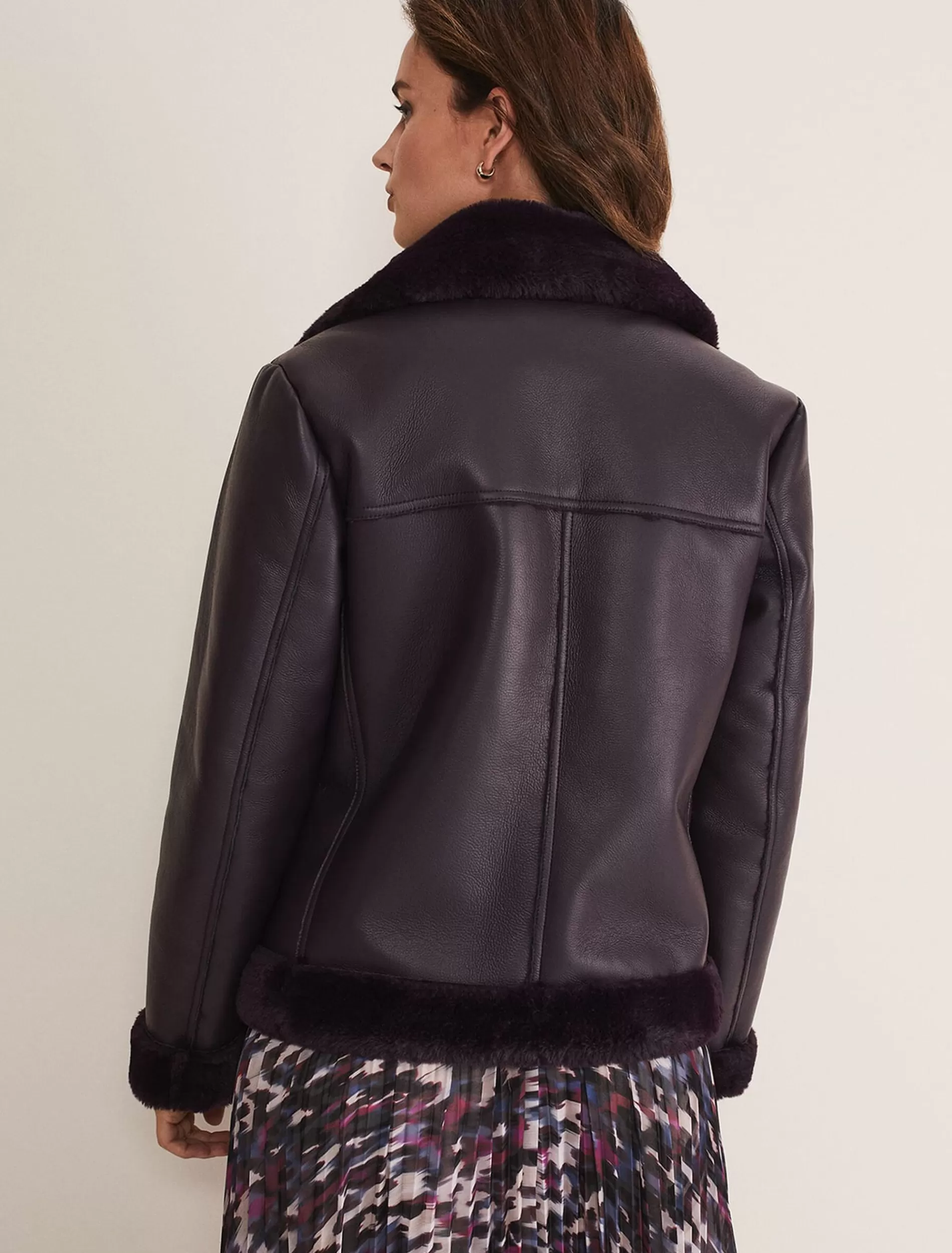 Phase Eight Kya Aviator Jacket Dark Berry Hot