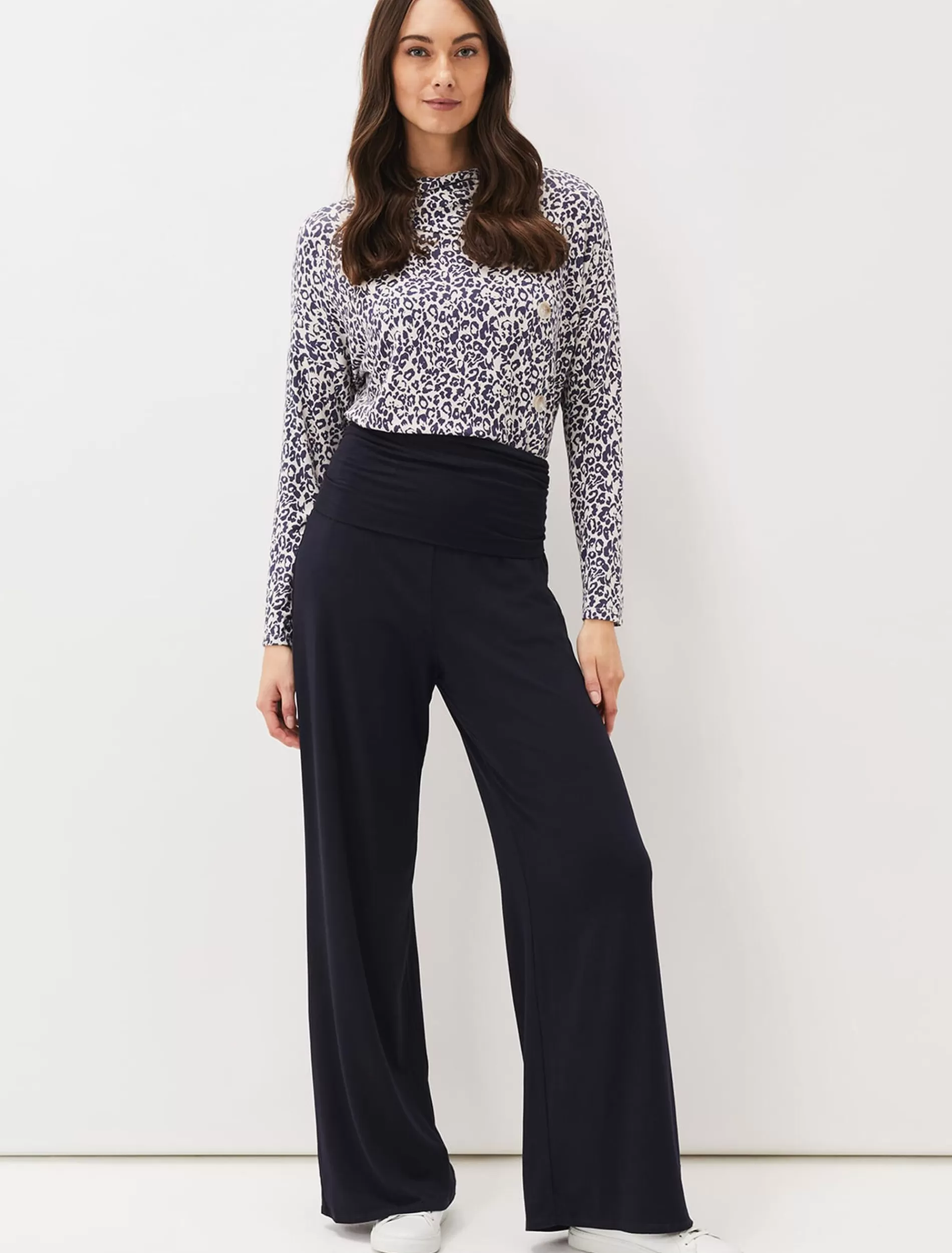 Phase Eight Kylee Wide Leg Joggers Navy Hot