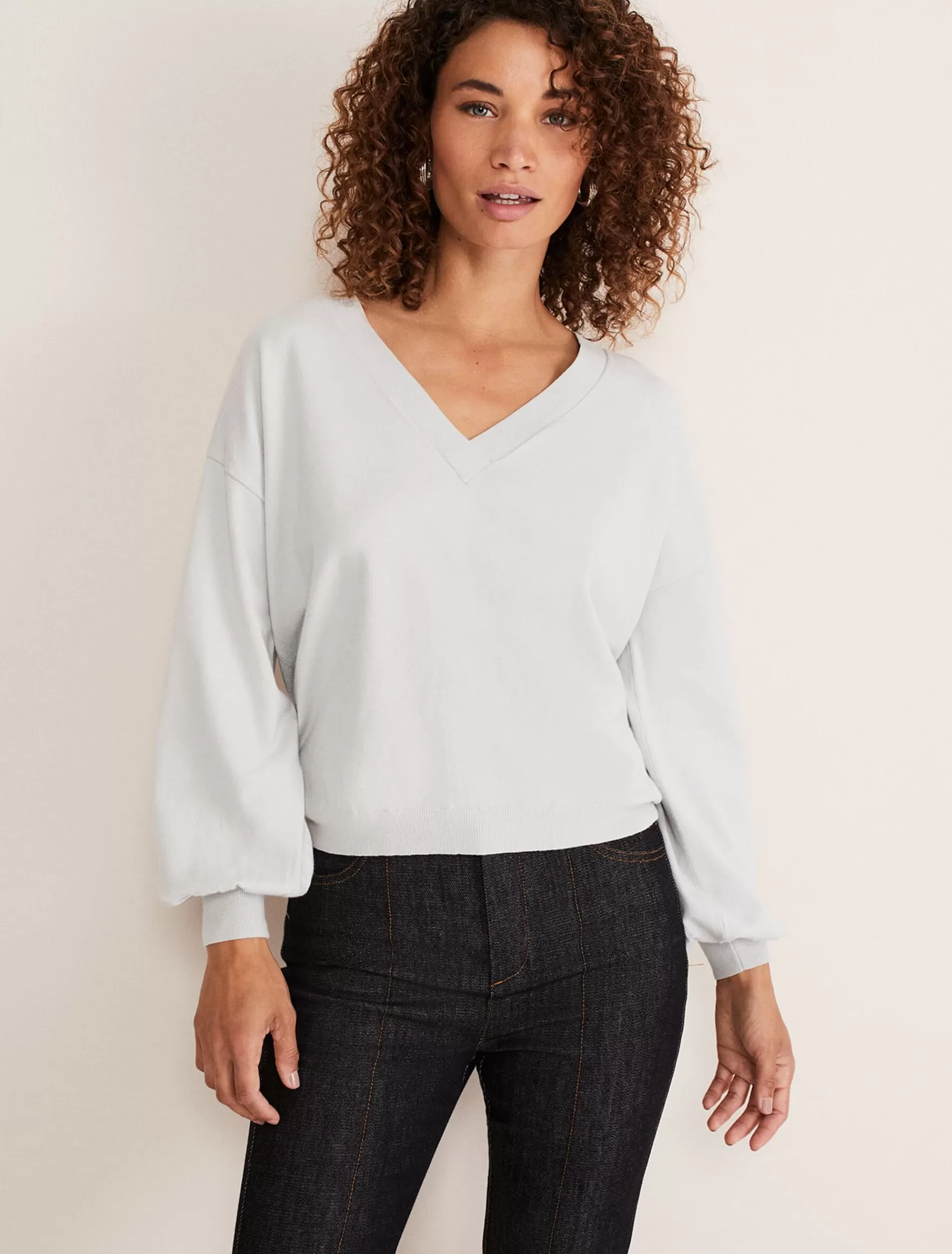 Phase Eight Kylie V Neck Balloon Sleeve Knit Eau De Nil Best Sale