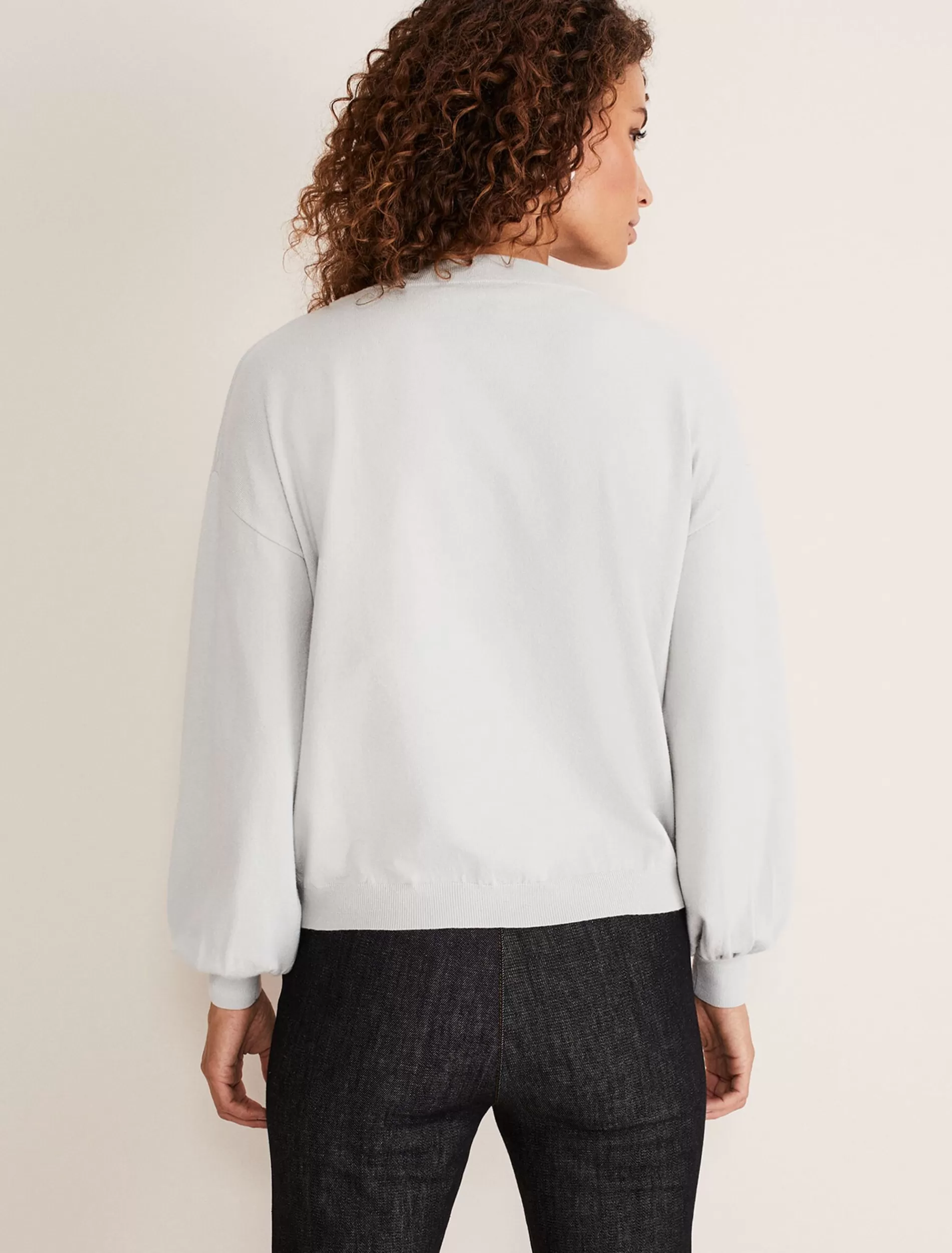 Phase Eight Kylie V Neck Balloon Sleeve Knit Eau De Nil Best Sale