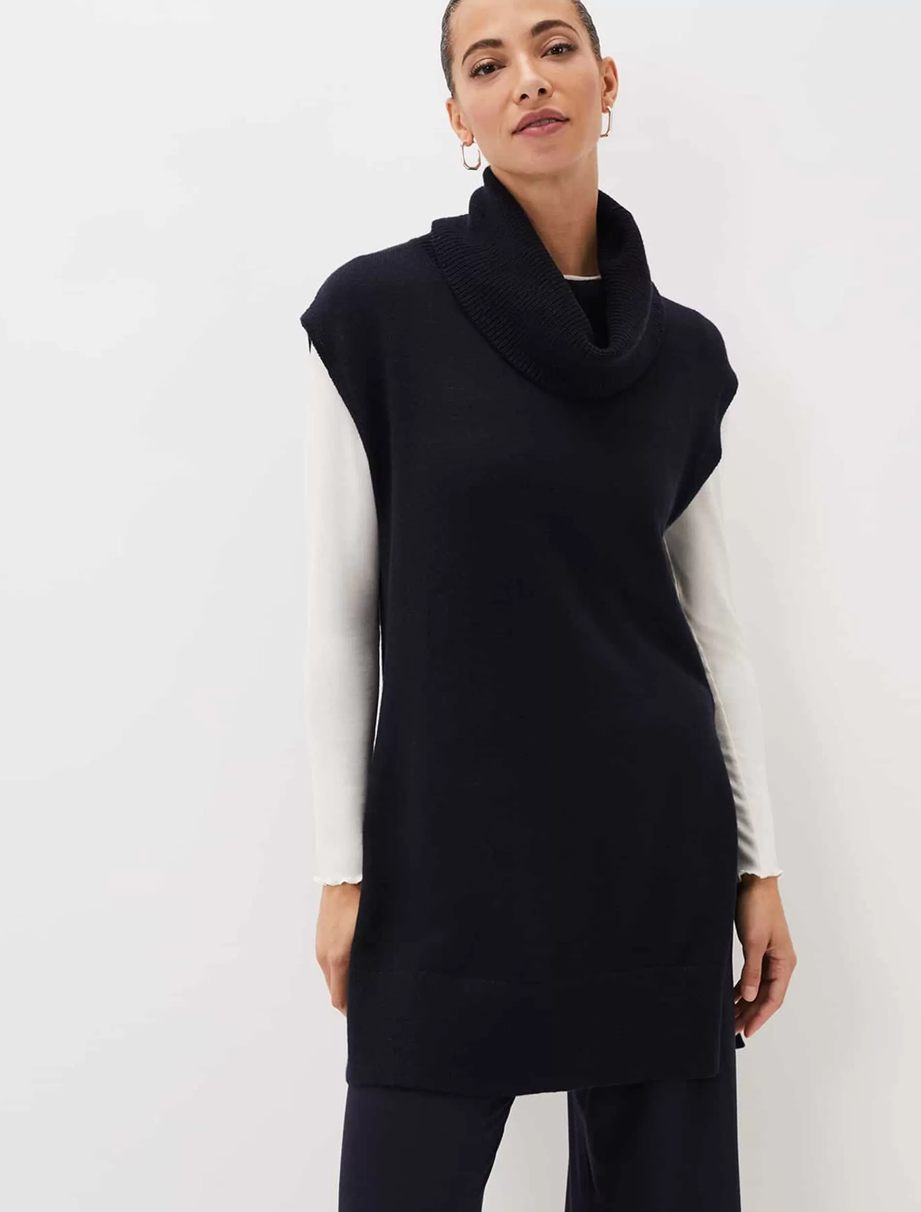 Phase Eight Kysa Knitted Sleeveless Tunic Navy Shop