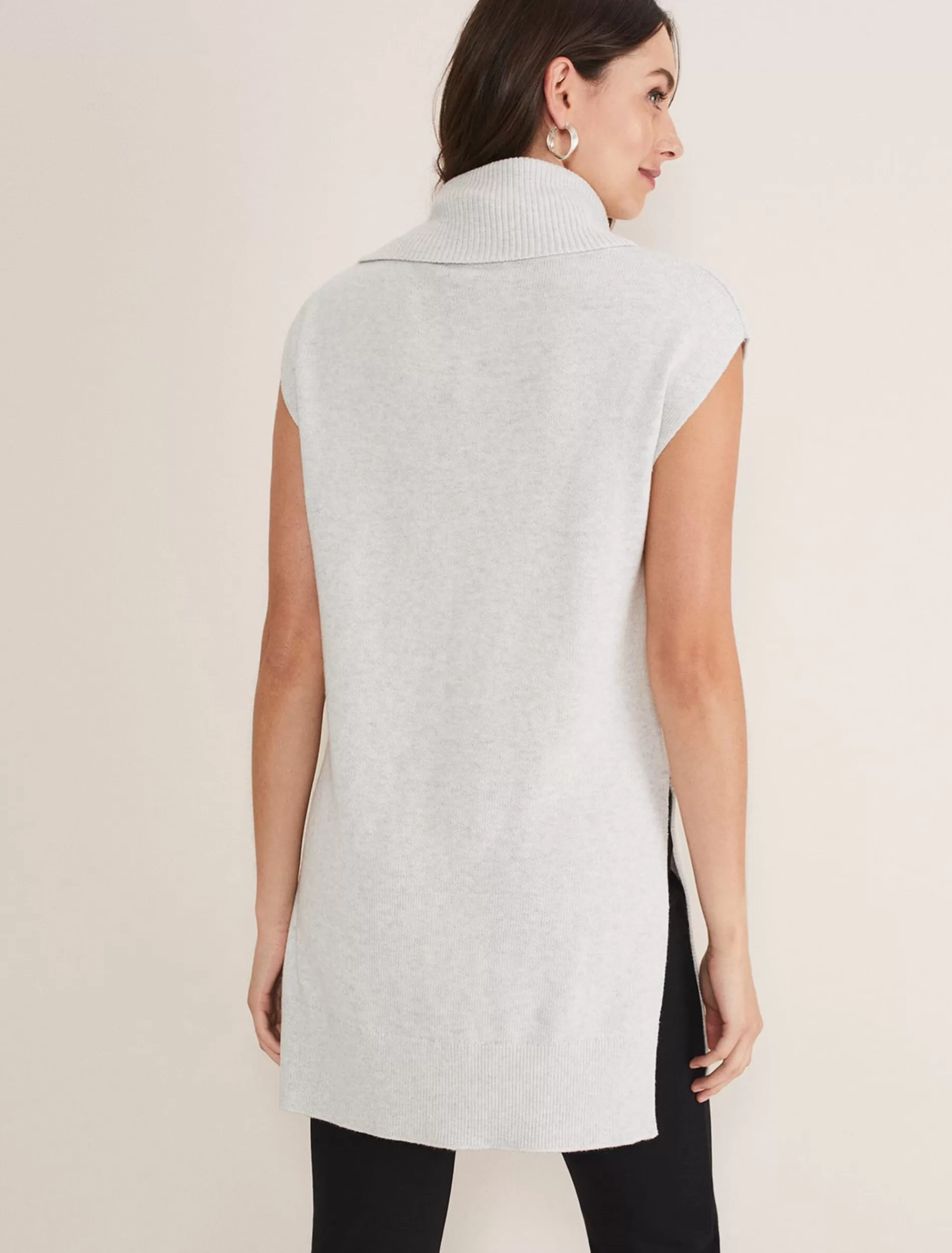 Phase Eight Kysa Knitted Sleeveless Tunic Silver Grey Sale