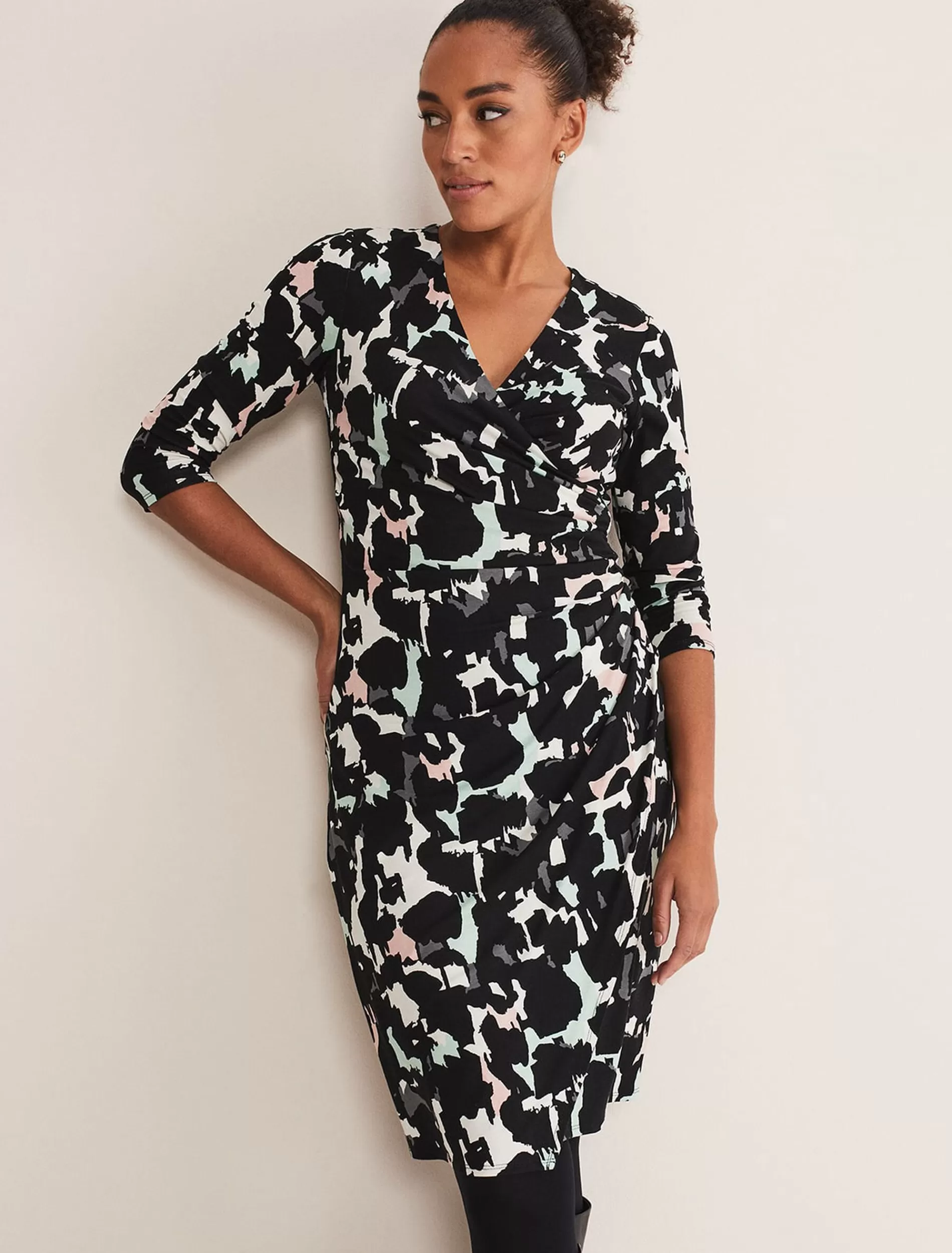 Phase Eight Lanor Wrap Printed Jersey Dress Multi-Coloured Hot