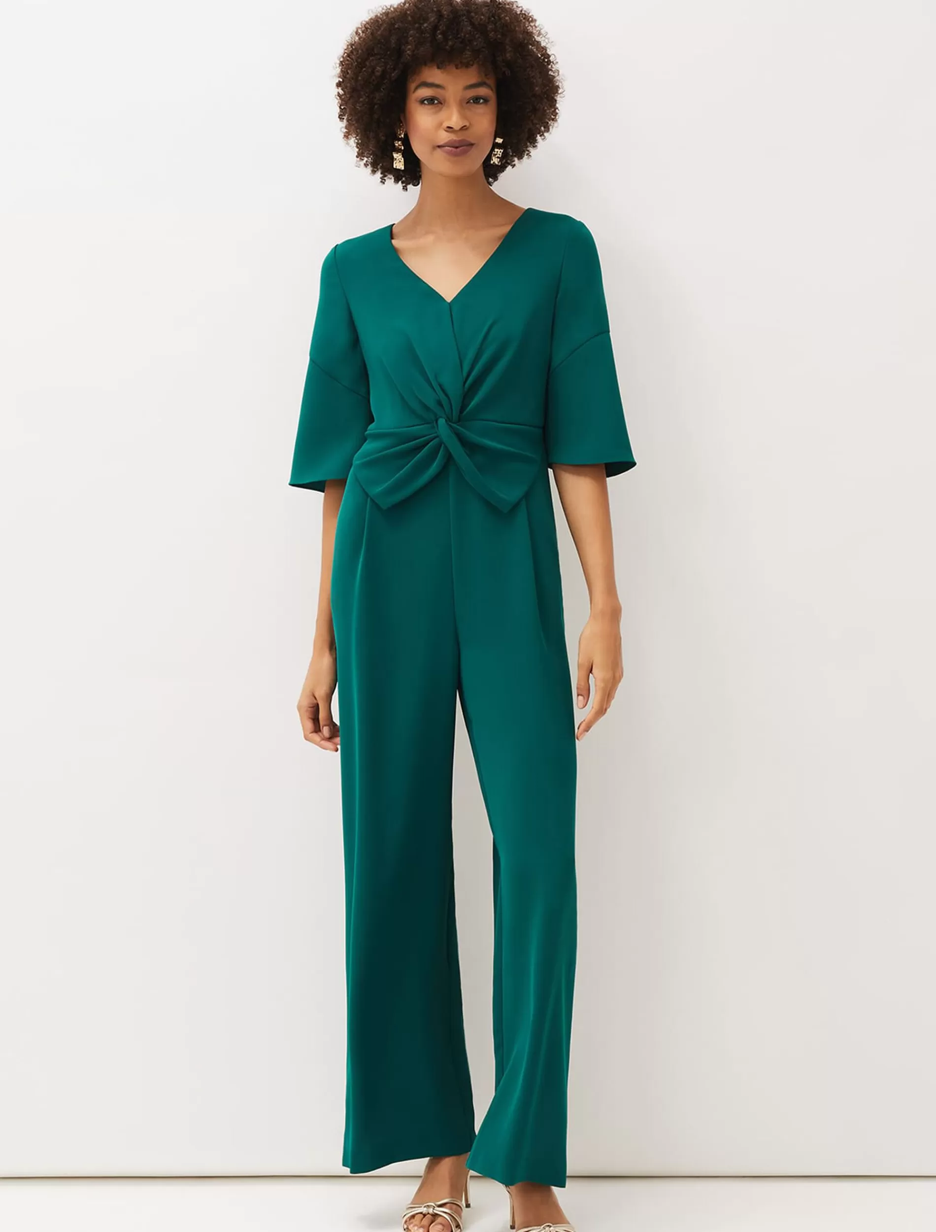 Phase Eight Layla Bow Jumpsuit Emerald Shop