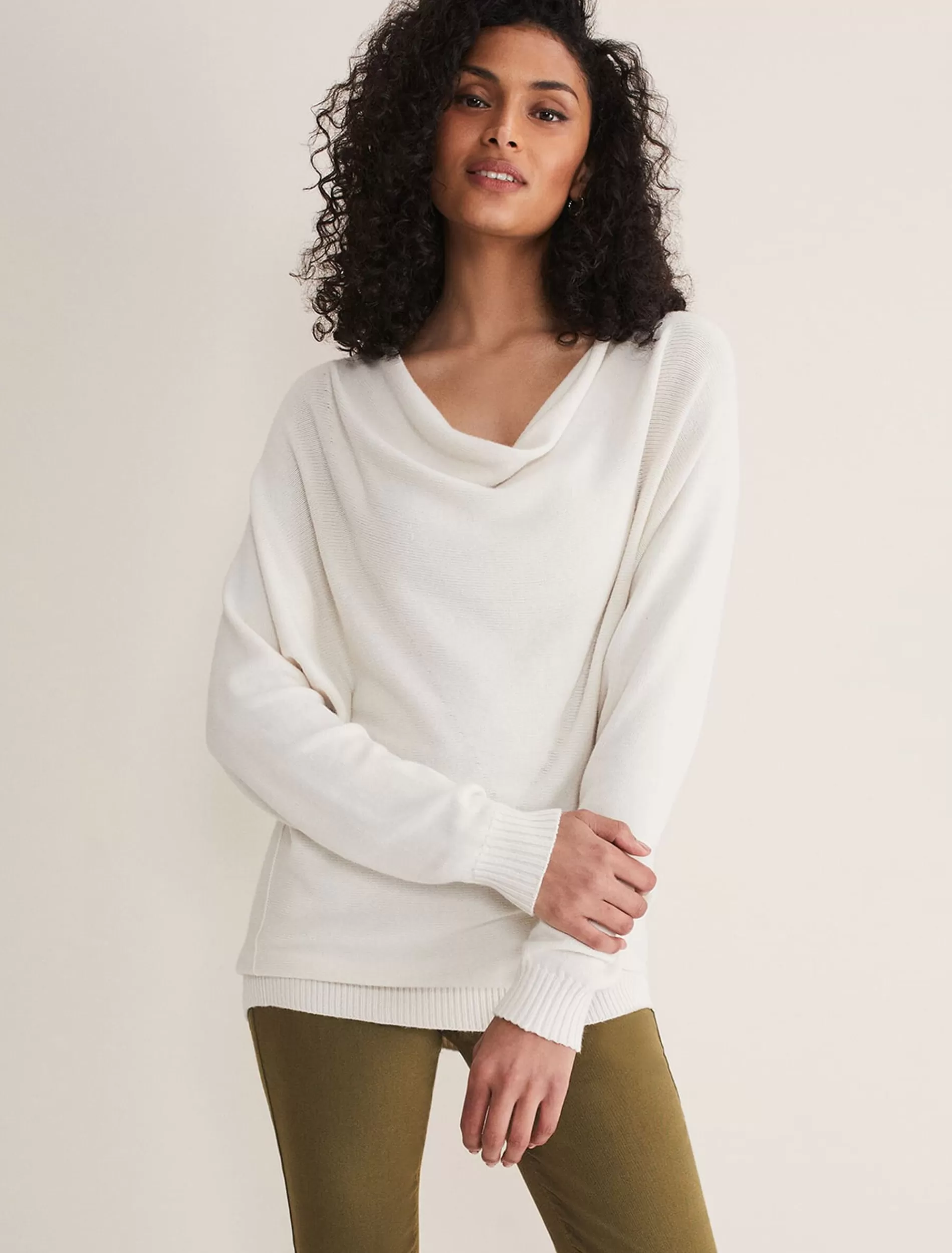 Phase Eight Layra Cowl Neck Knit Top Ivory Discount