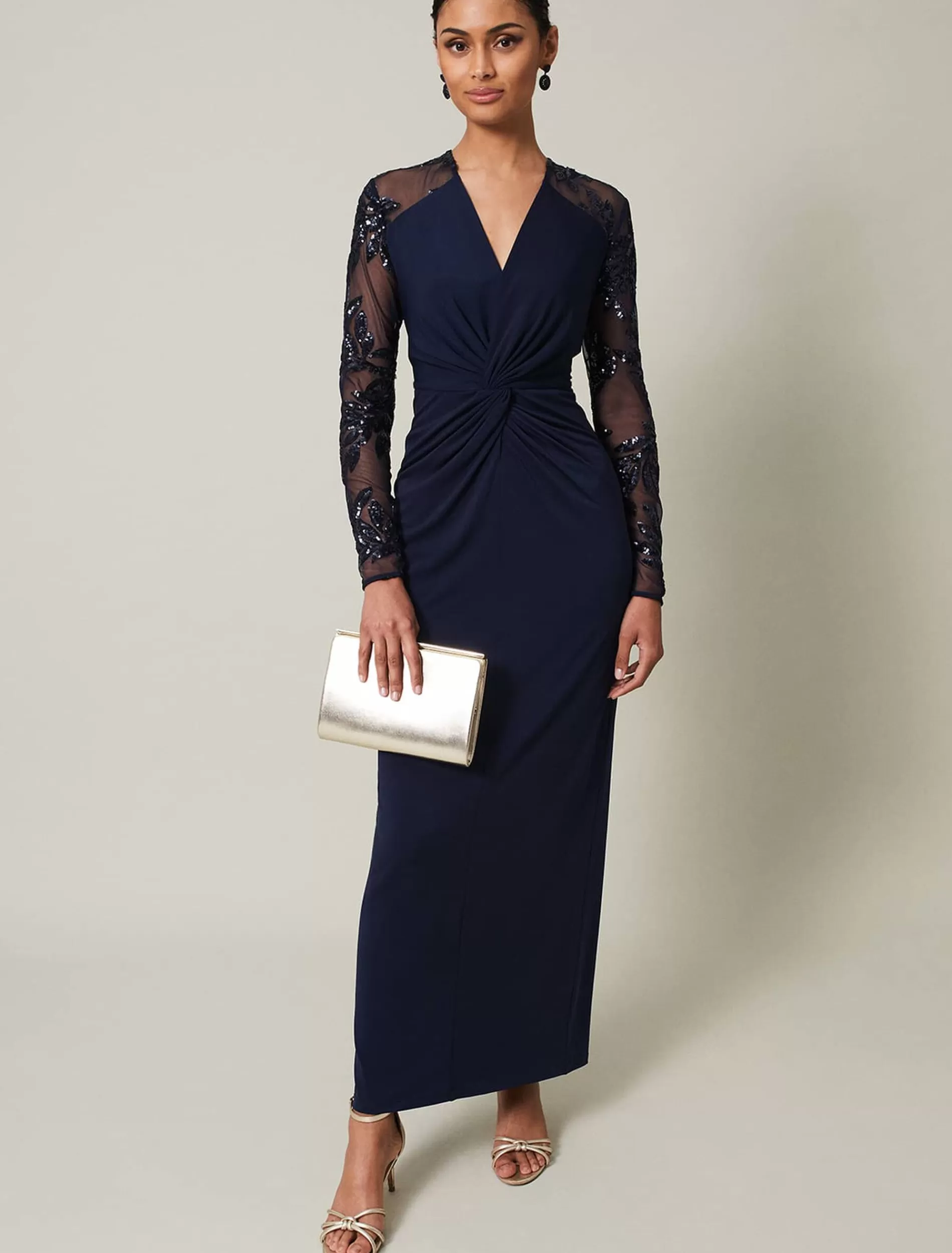 Phase Eight Layton Sequin Jersey Maxi Dress Navy Cheap