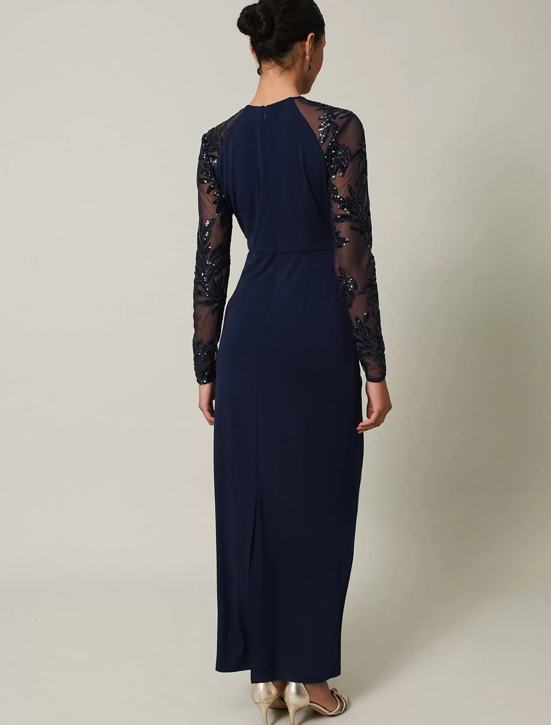 Phase Eight Layton Sequin Jersey Maxi Dress Navy Cheap