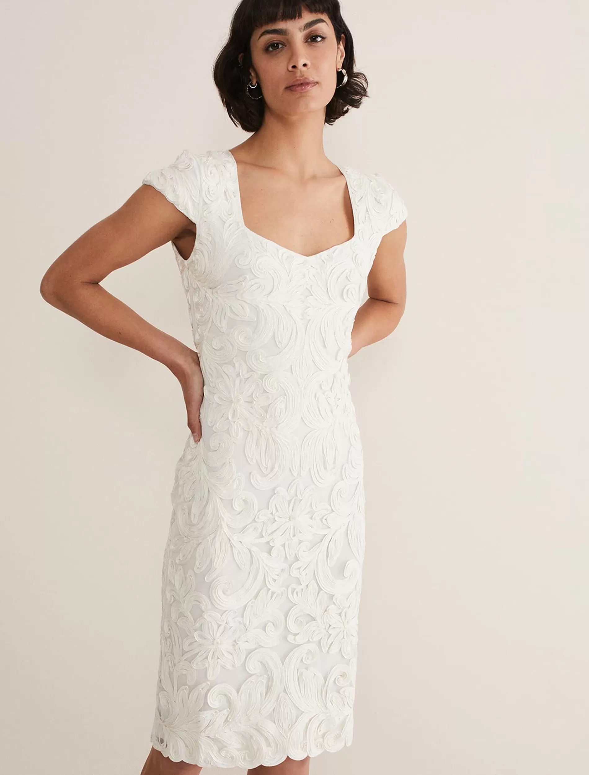 Phase Eight Layton Tapework Dress Buttermilk Best Sale