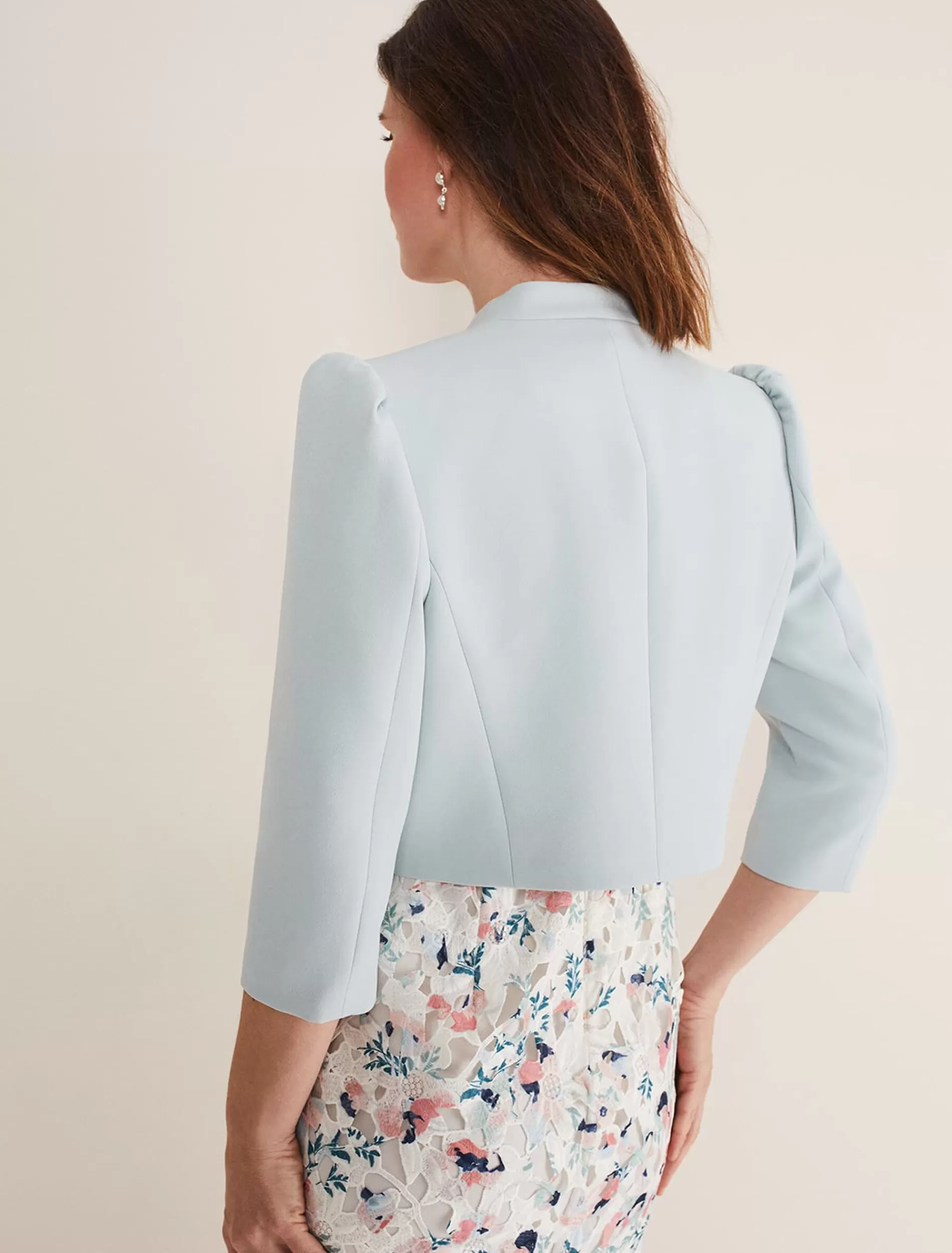 Phase Eight Leanna Cropped Jacket Eau De Nil Discount