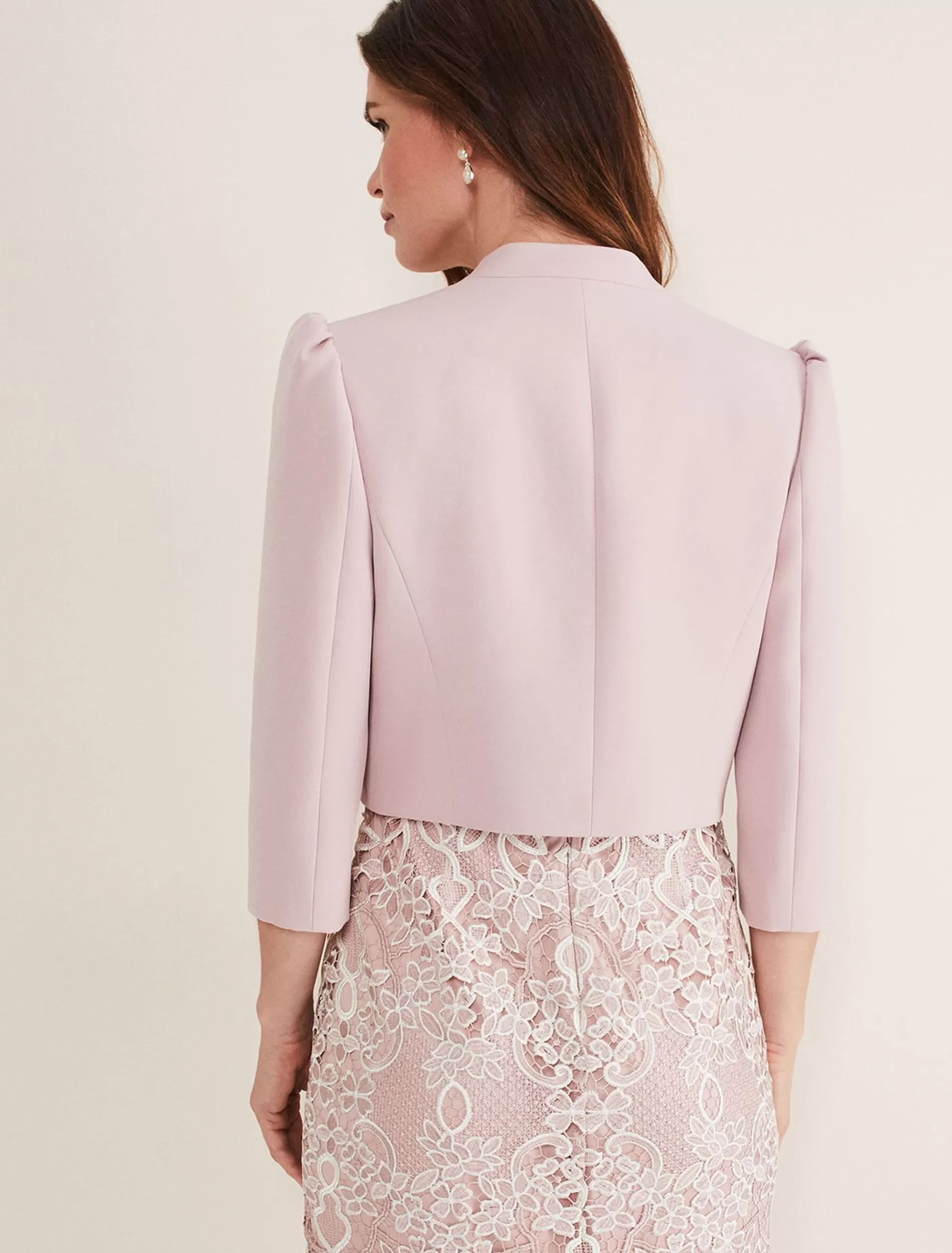 Phase Eight Leanna Cropped Jacket Antique Rose Discount